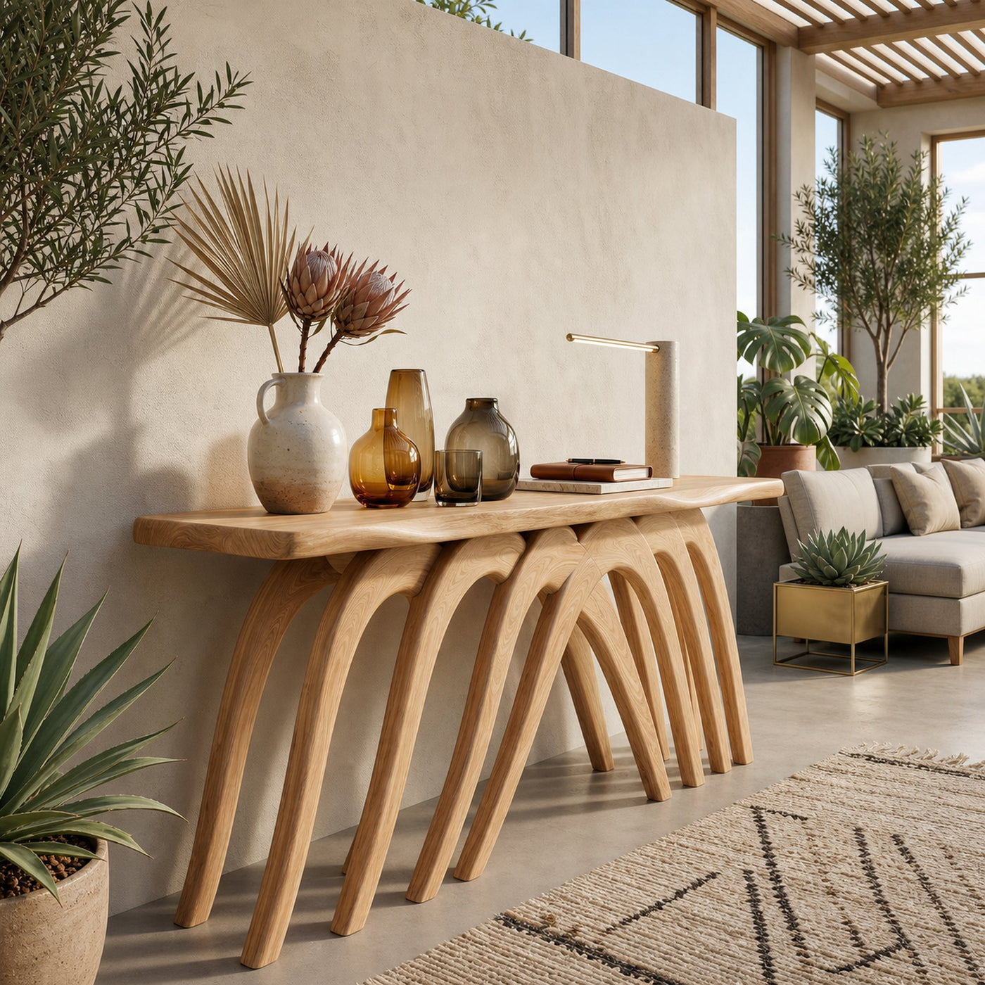Modern Flowing Console Table Luxury Living Room - product view 5