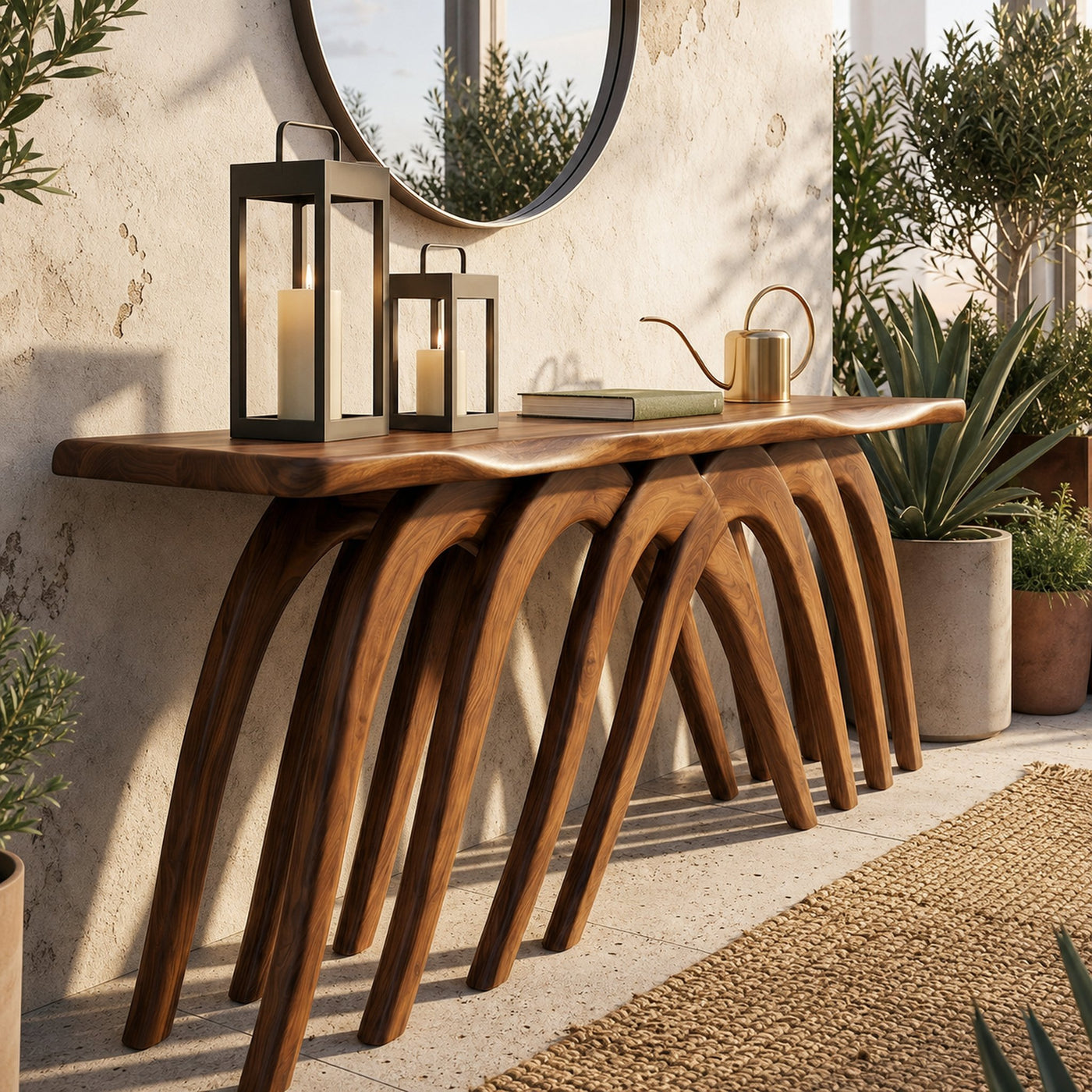 Modern Flowing Console Table Luxury Living Room - product view 6