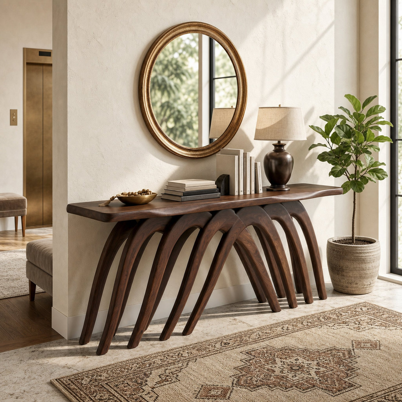 Modern Flowing Console Table Luxury Living Room - product view 7