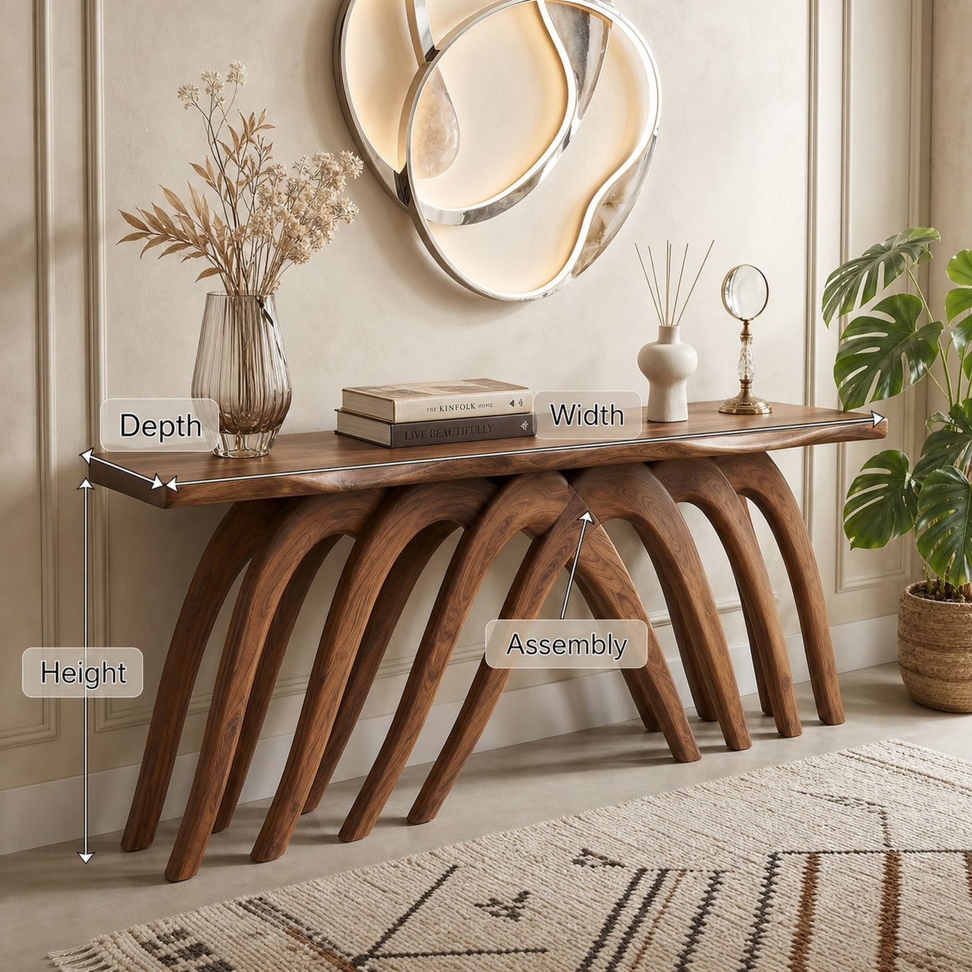 Modern Flowing Console Table Luxury Living Room - product view 8
