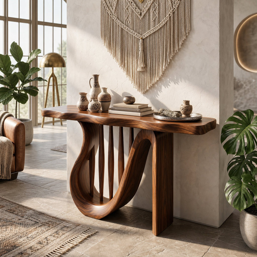 Modern Horseshoe Base Console Table Contemporary Hallway