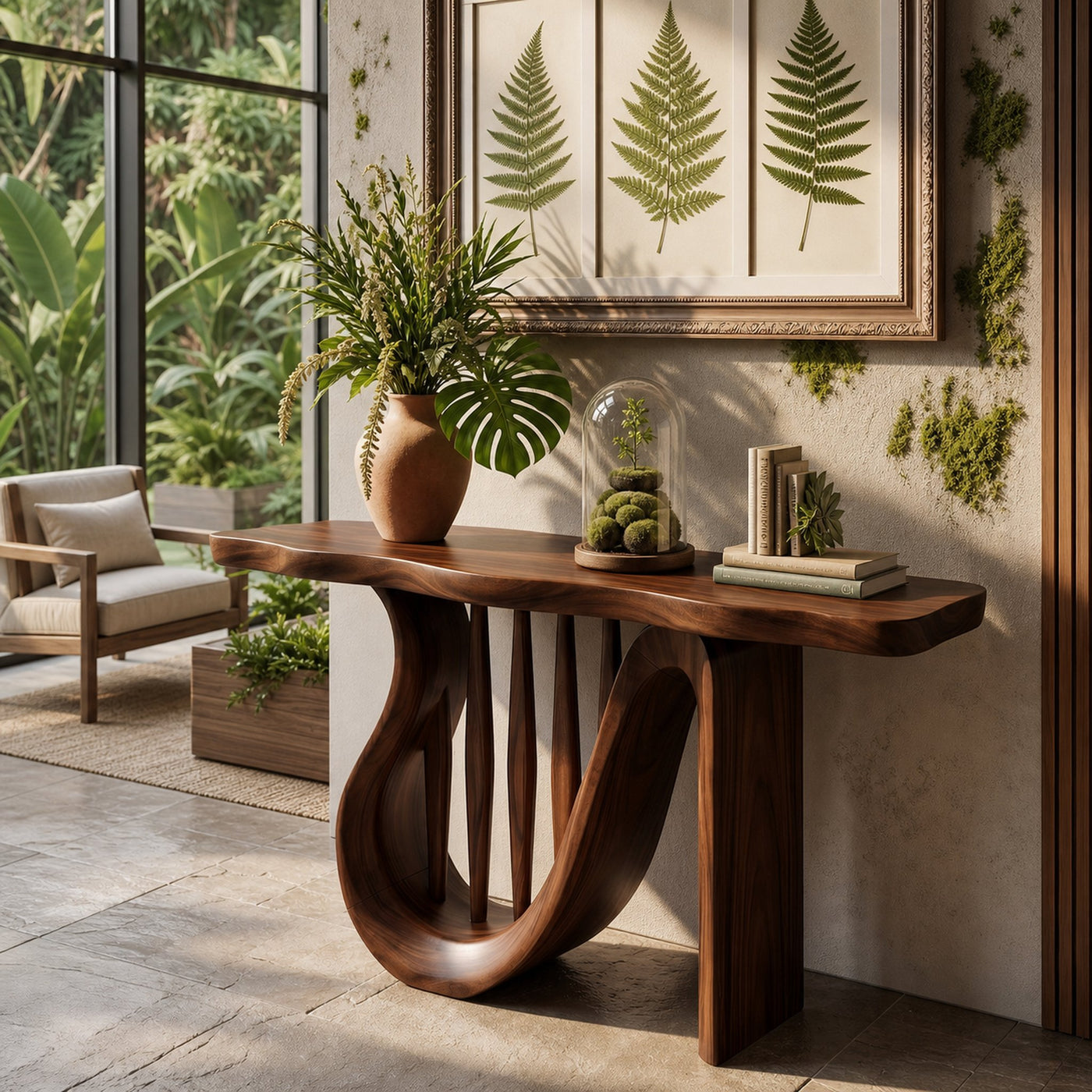 Modern Horseshoe Base Console Table Contemporary Hallway - product view 7
