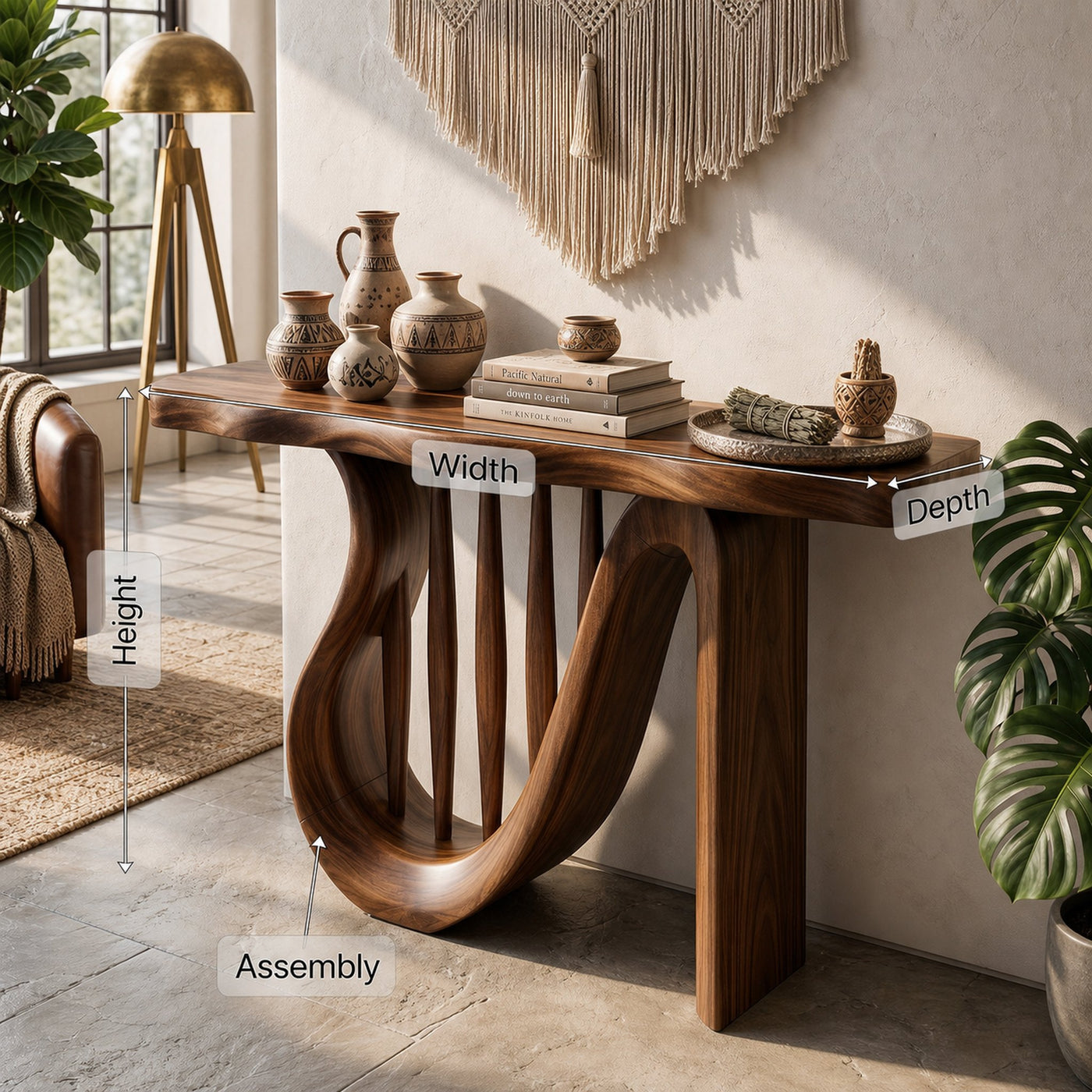 Modern Horseshoe Base Console Table Contemporary Hallway - product view 8