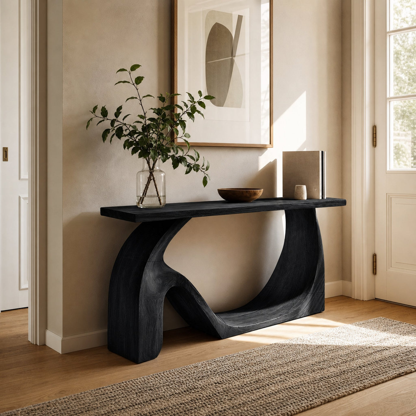 Modern Live Edge Console Table Artistic Solid Wood For Entryway Decor - product view 4