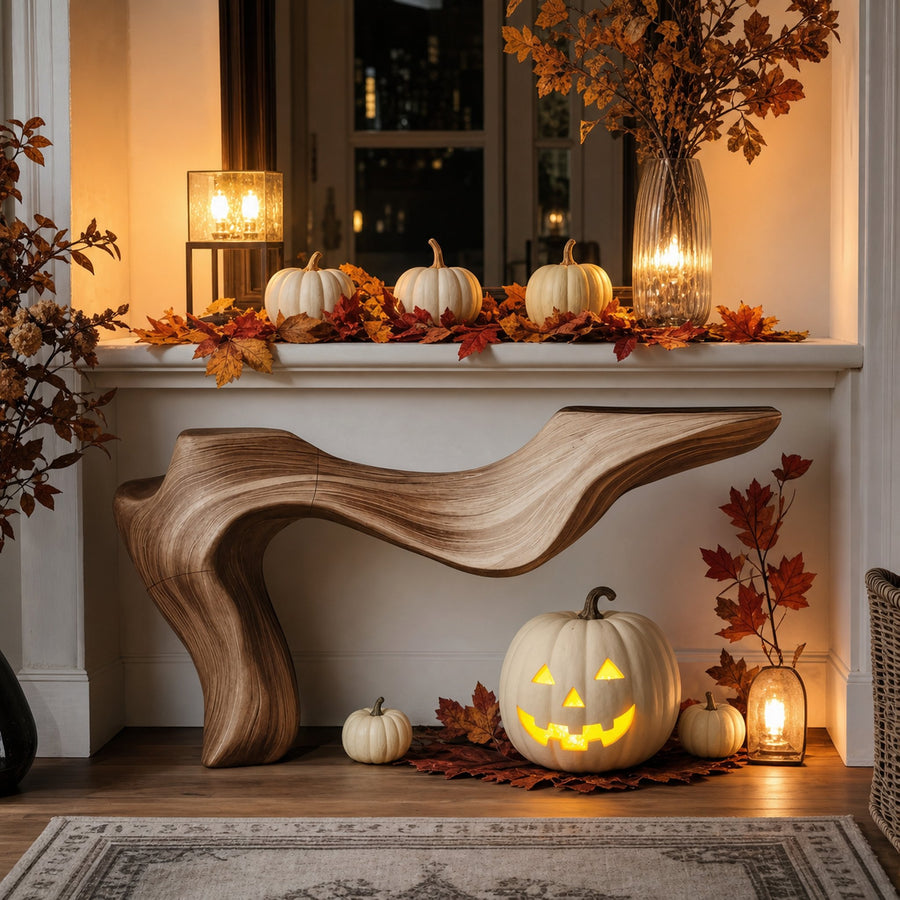 Modern Live Edge Console Table For Furniture Decor Halloween Decoration