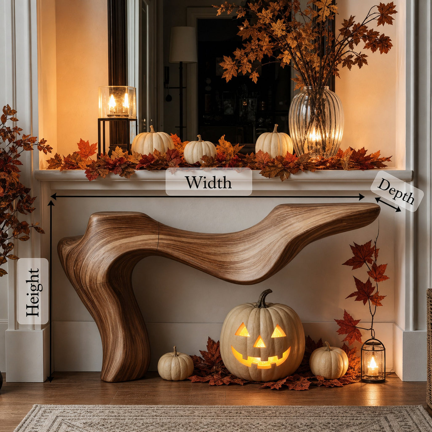 Modern Live Edge Console Table For Furniture Decor Halloween Decoration - product view 6