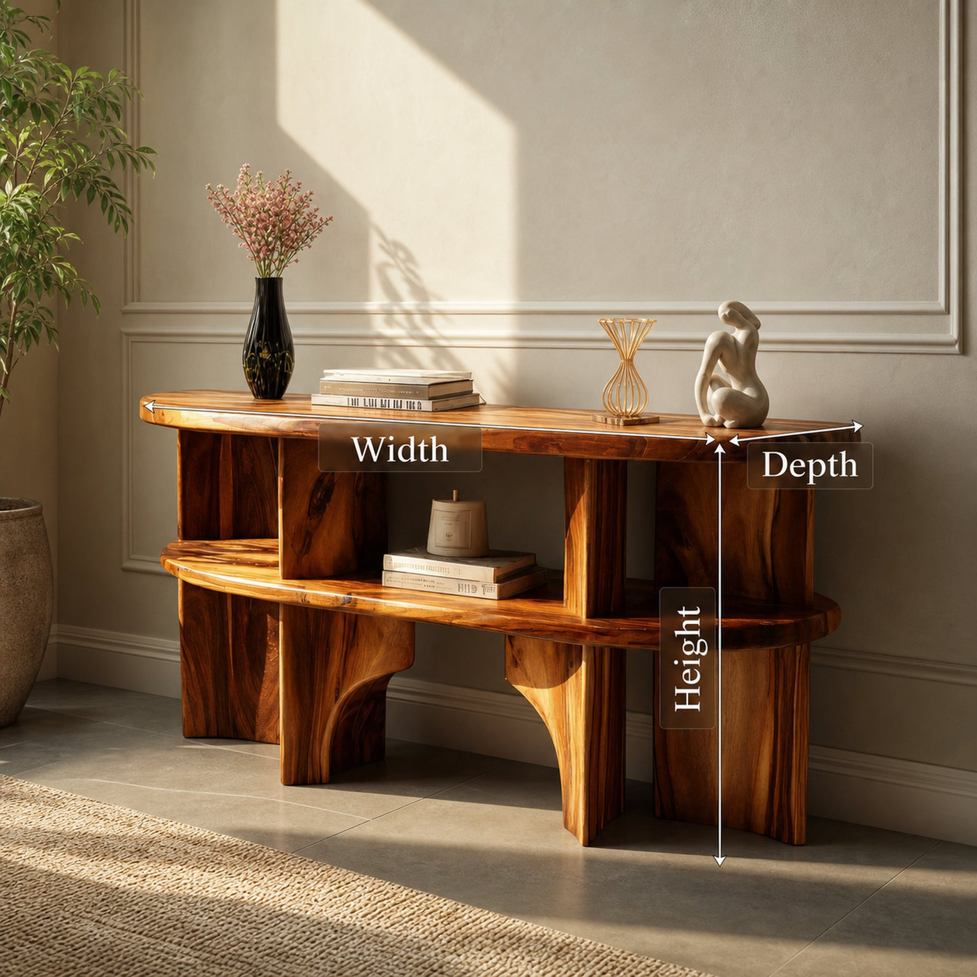 Modern Live Edge Console Table For Minimalist Living Room - product view 7