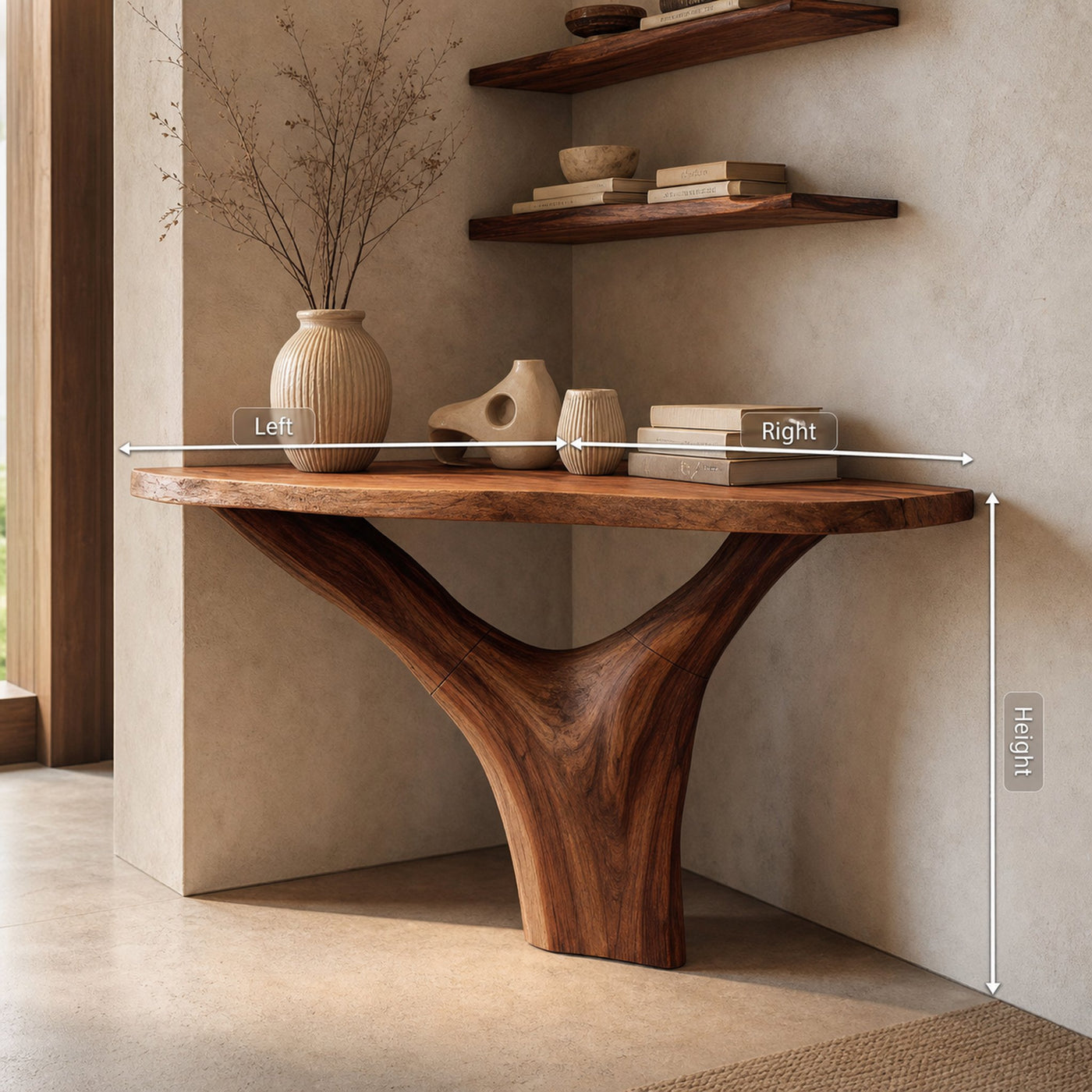Modern Live Edge Console Table Solid Wood Artistic For Living Room - product view 8
