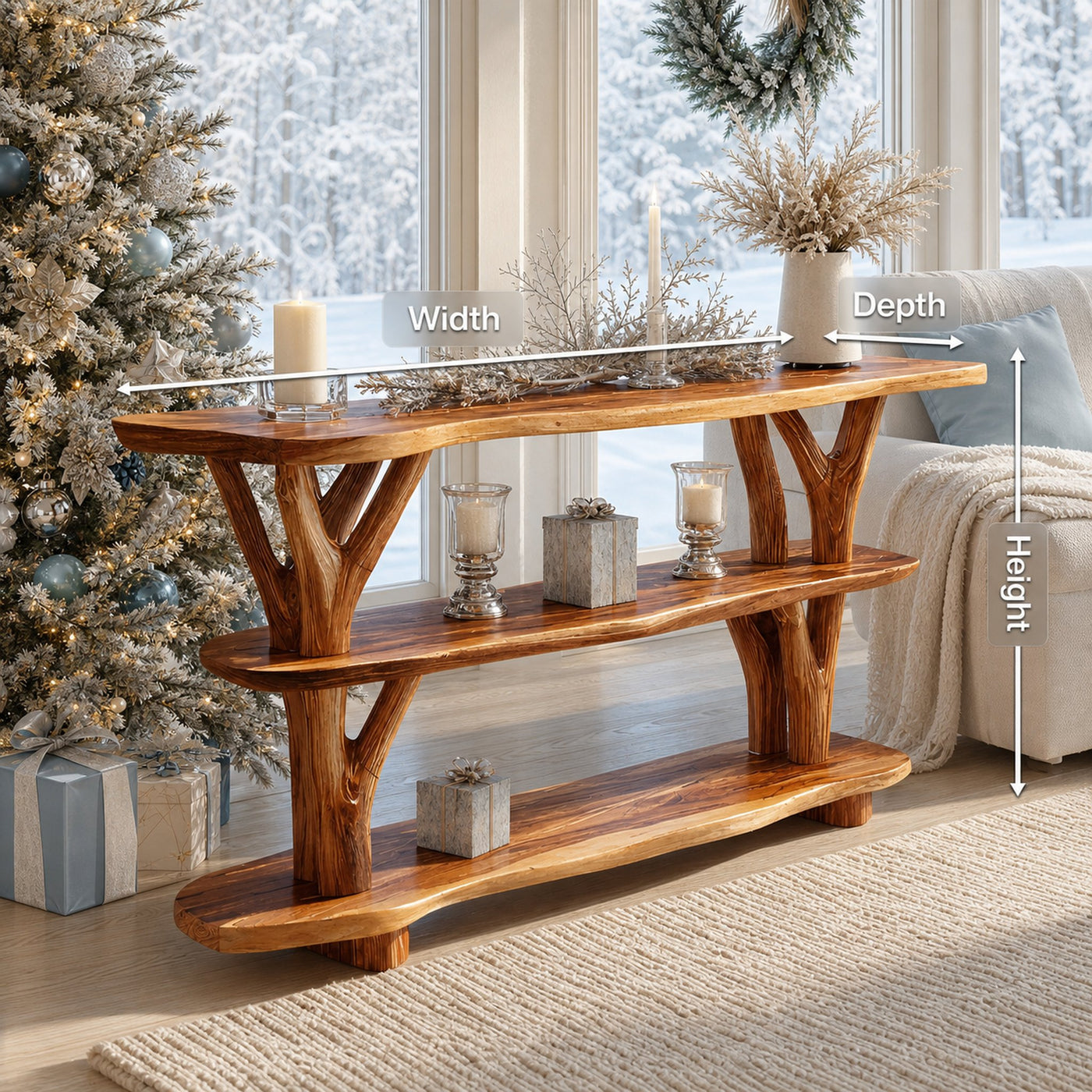 Modern Live Edge Entryway Table For Furniture Decor Holiday Gift Decoration - product view 8