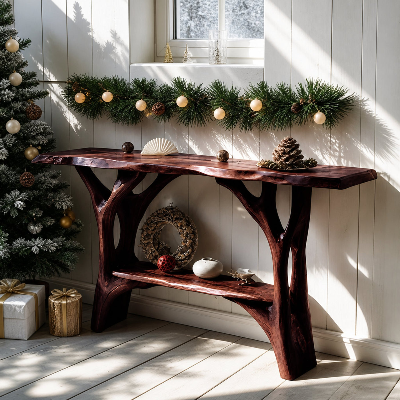 Modern Live Edge Entryway Table For Xmas Bedroom Seasonal Holiday Furniture - product view 7