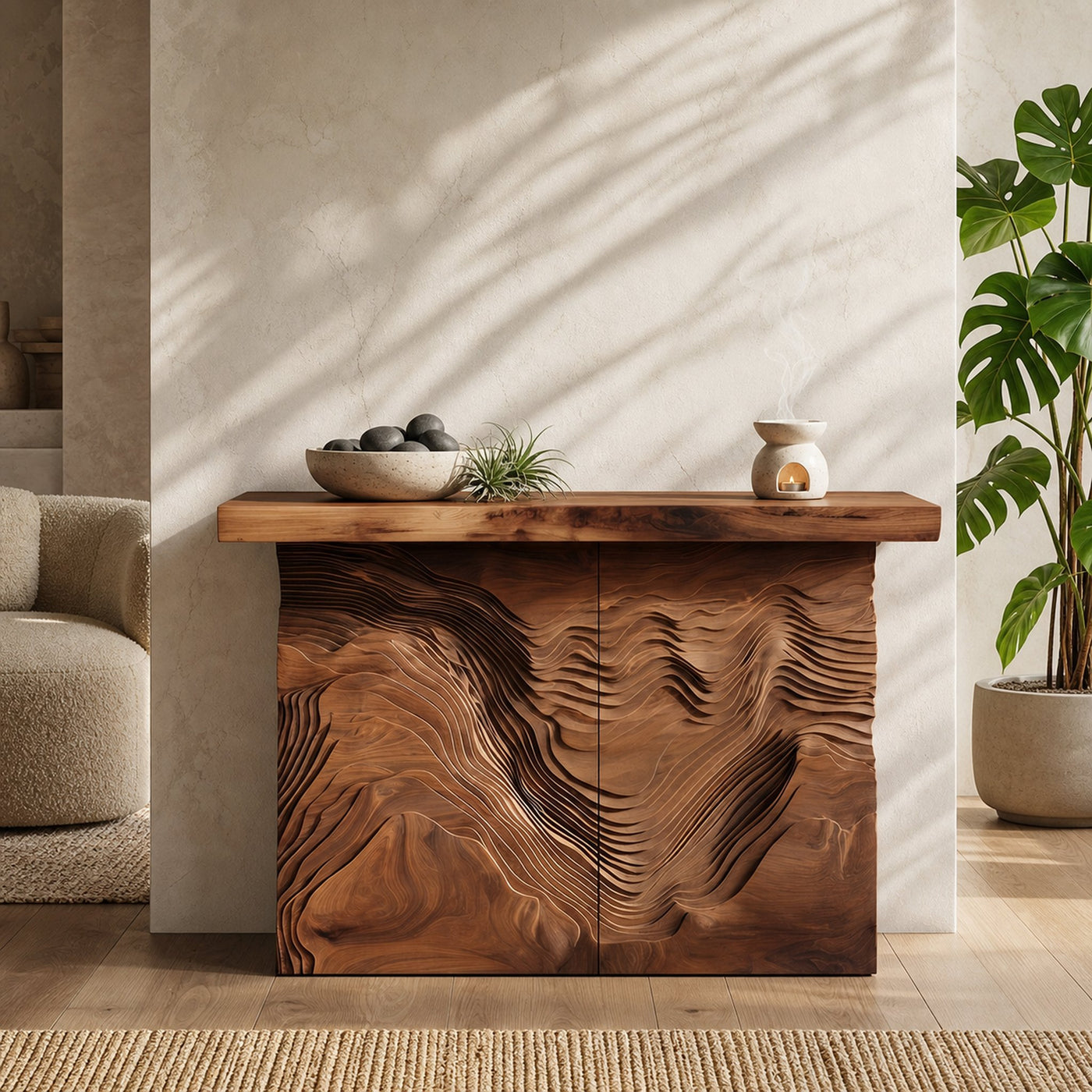Modern Live Form Console Table For Resort Lounge Interior