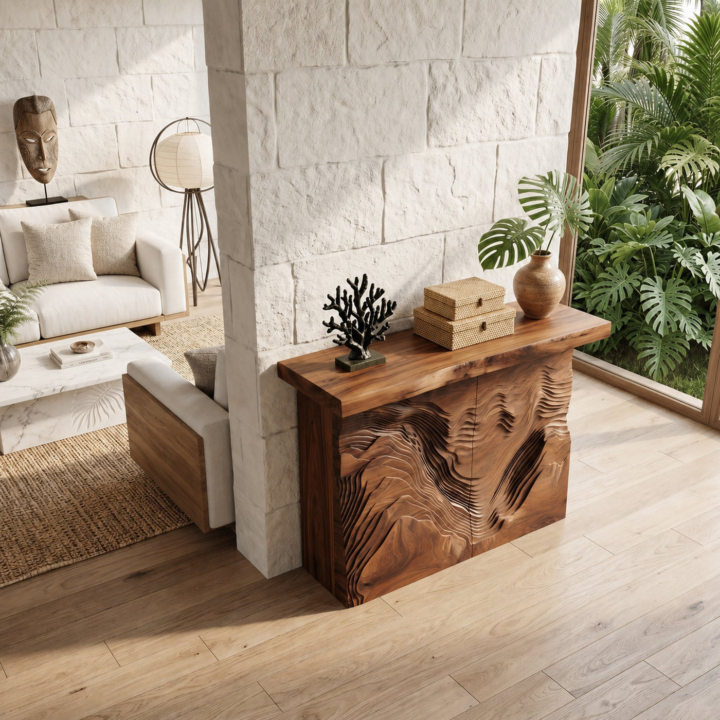 Modern Live Form Console Table For Resort Lounge Interior - product view 2