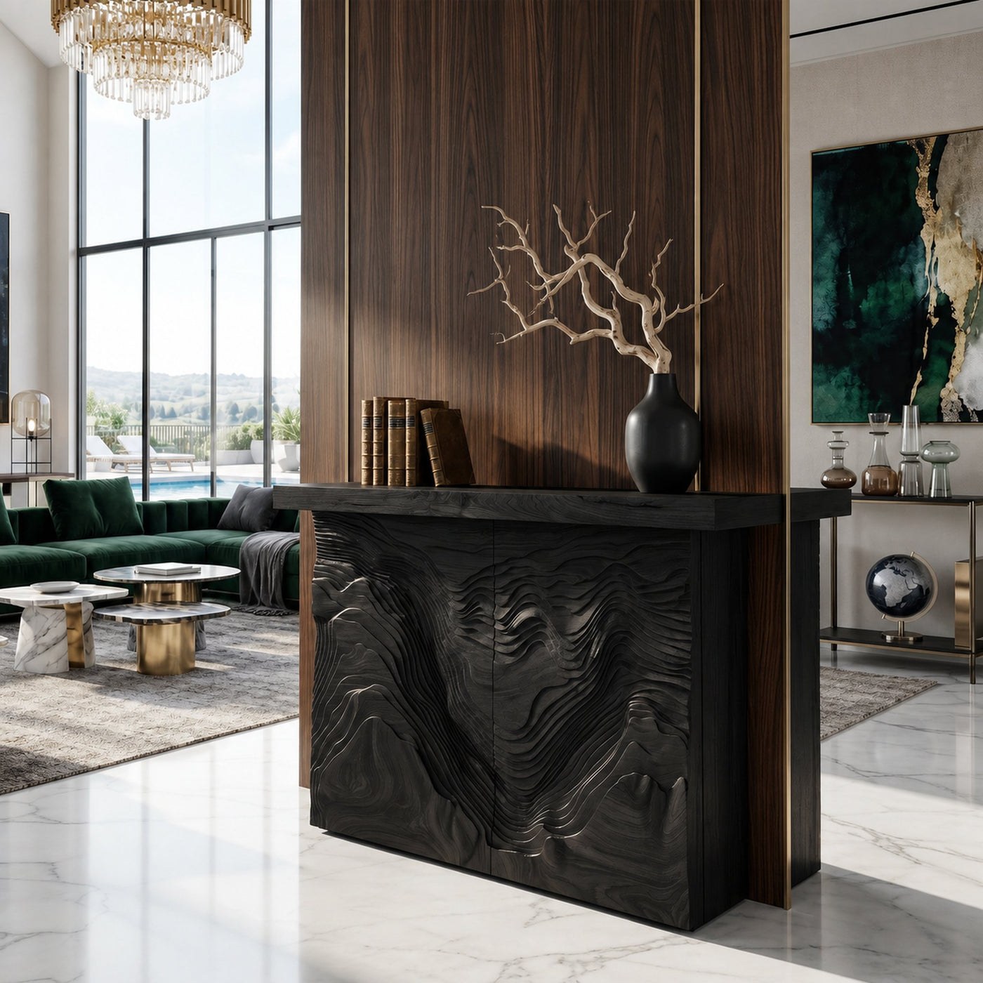 Modern Live Form Console Table For Resort Lounge Interior - product view 4