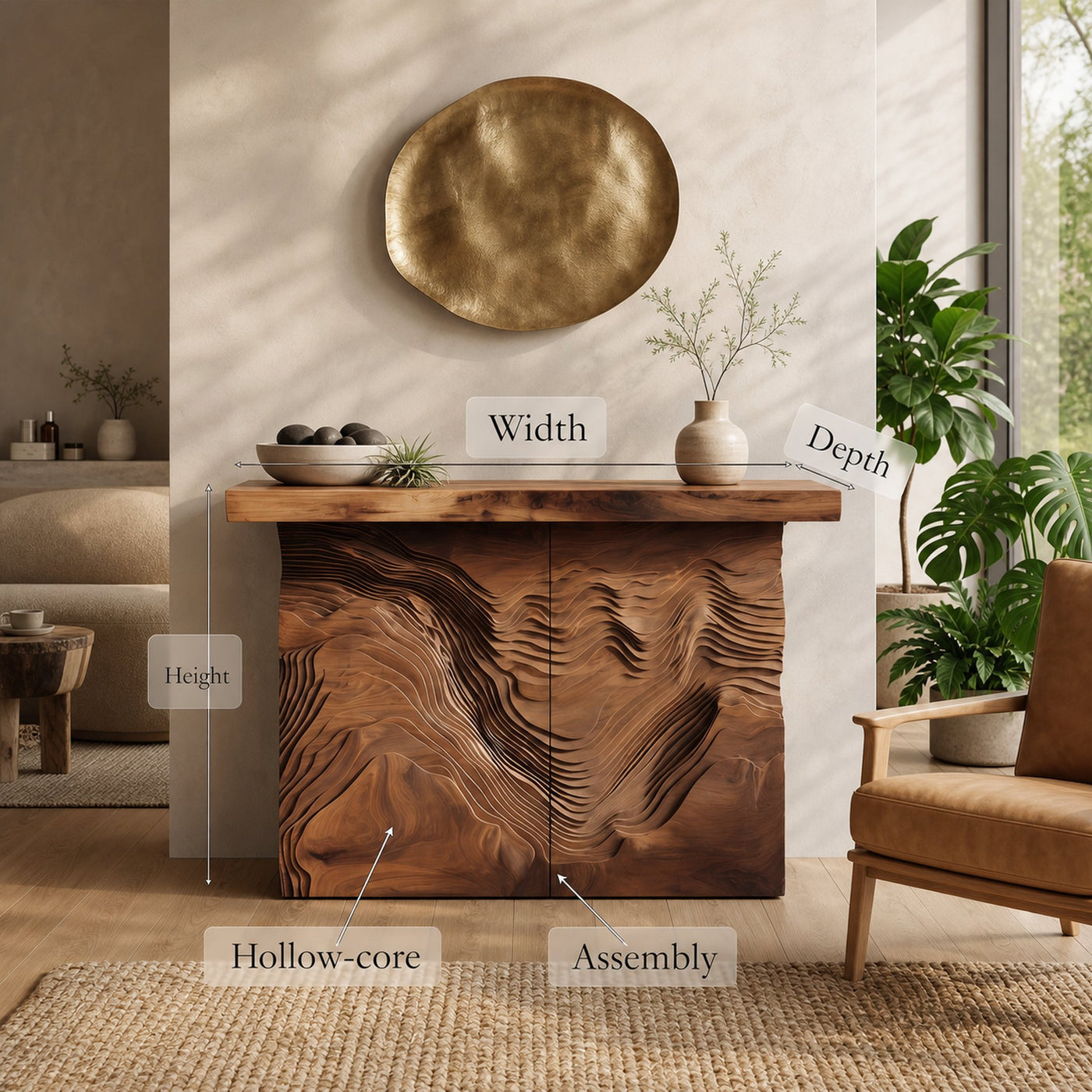 Modern Live Form Console Table For Resort Lounge Interior - product view 8