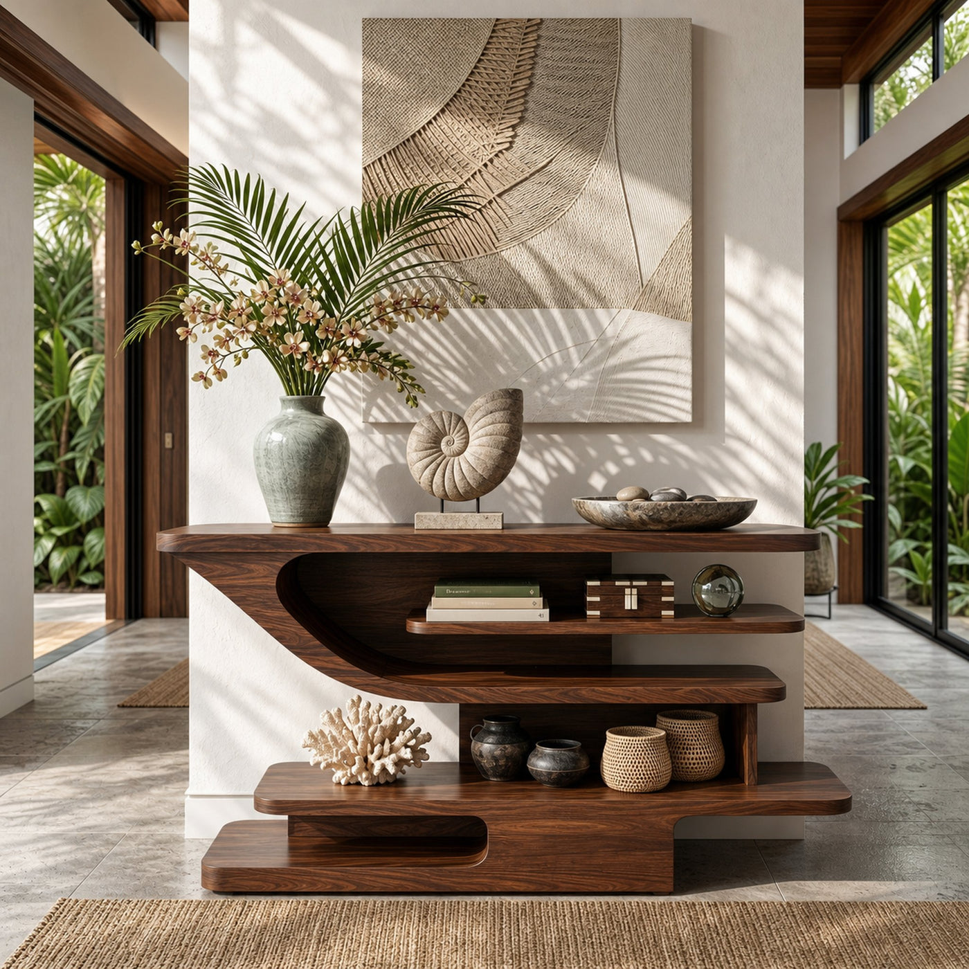 Modern Open Shelf Console Table Luxury Living Room - product view 3