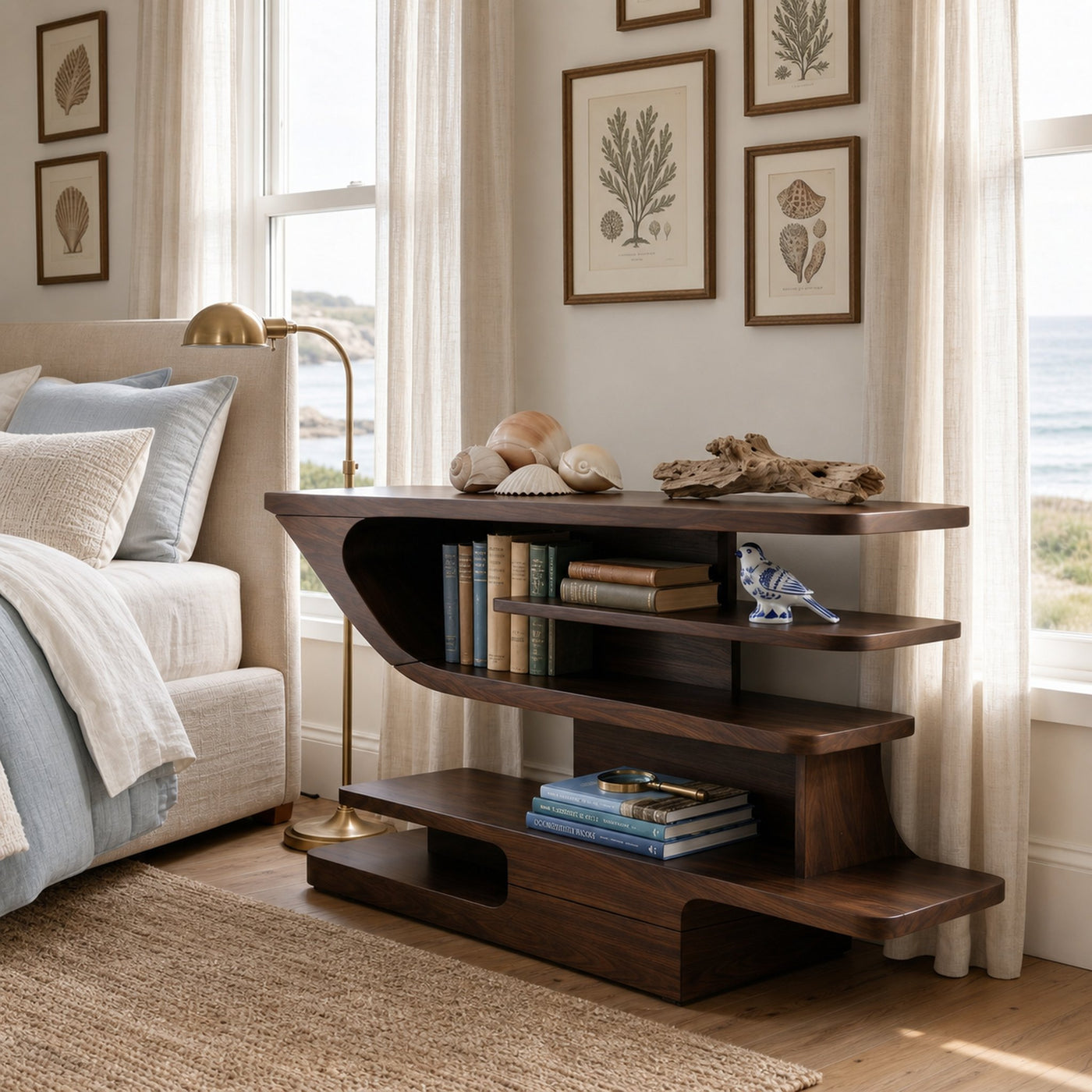 Modern Open Shelf Console Table Luxury Living Room - product view 7