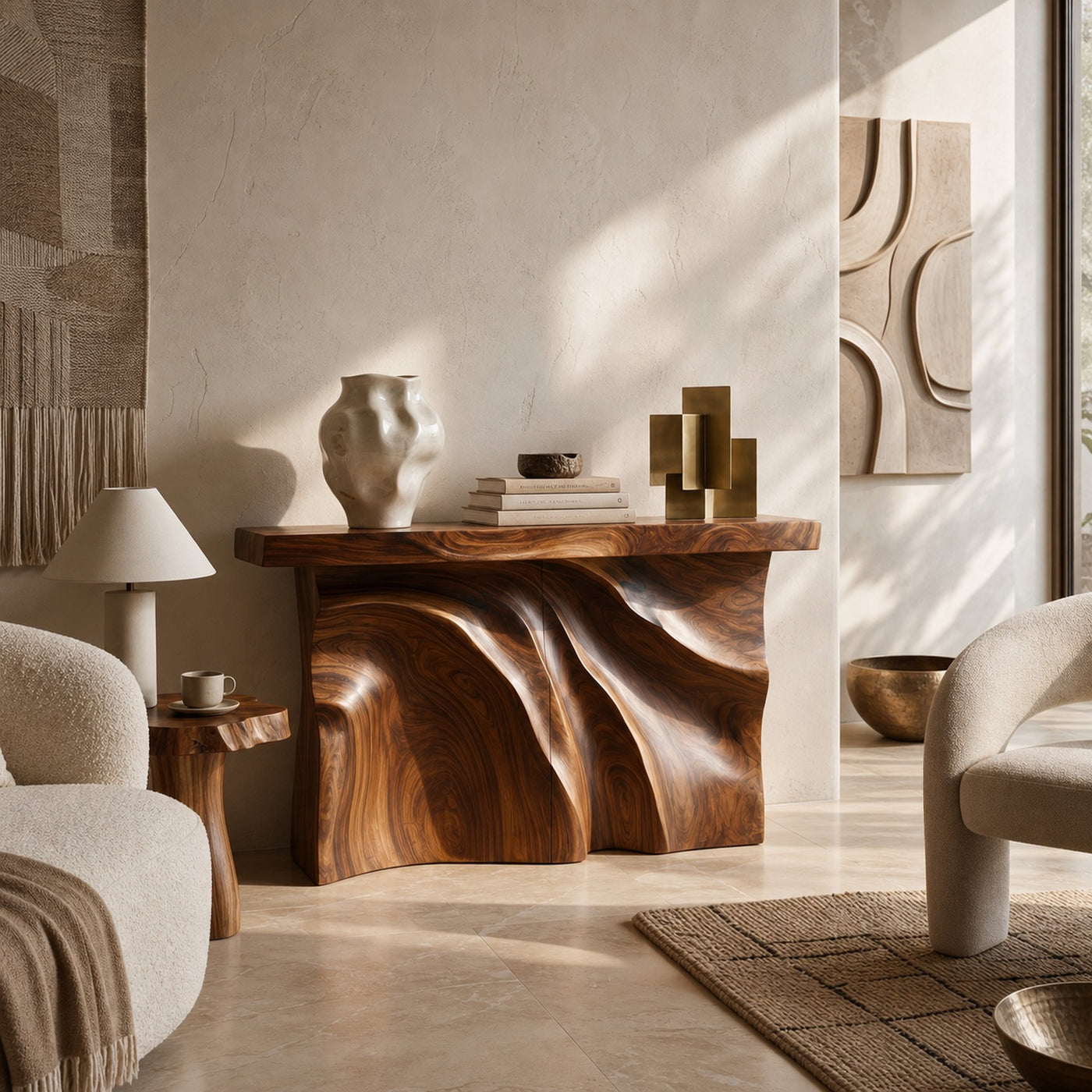 Modern Organic Edge Console Table For Entryway Interior Space - product view 6