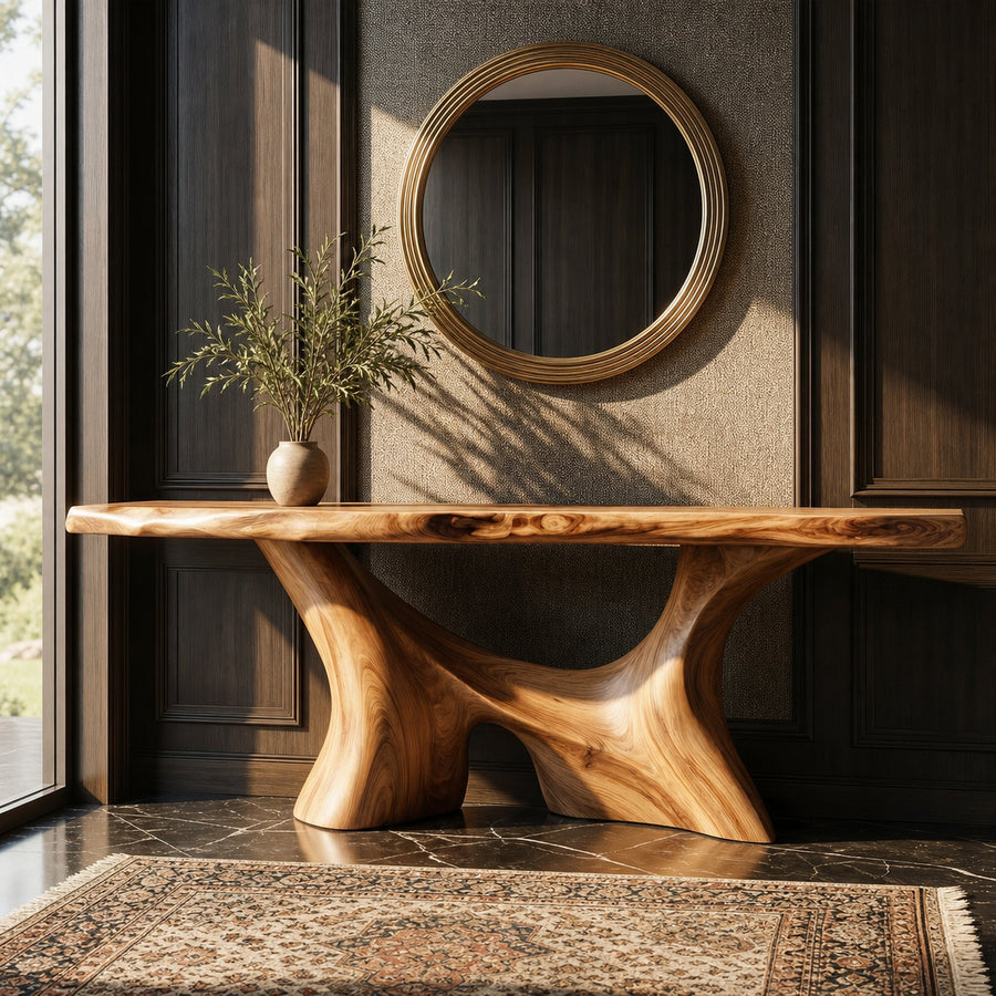 Modern Organic Sculptural Console Table Entryway Hallway Living Room