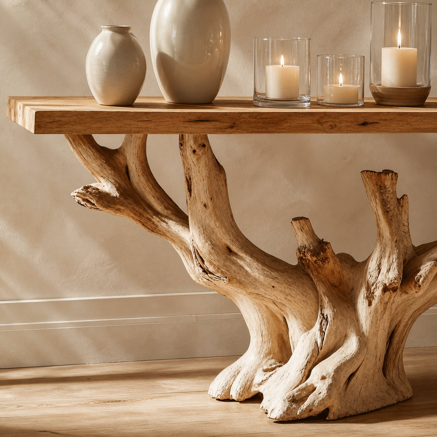 Modern Rustic Console Table Hallway Table - product view 2