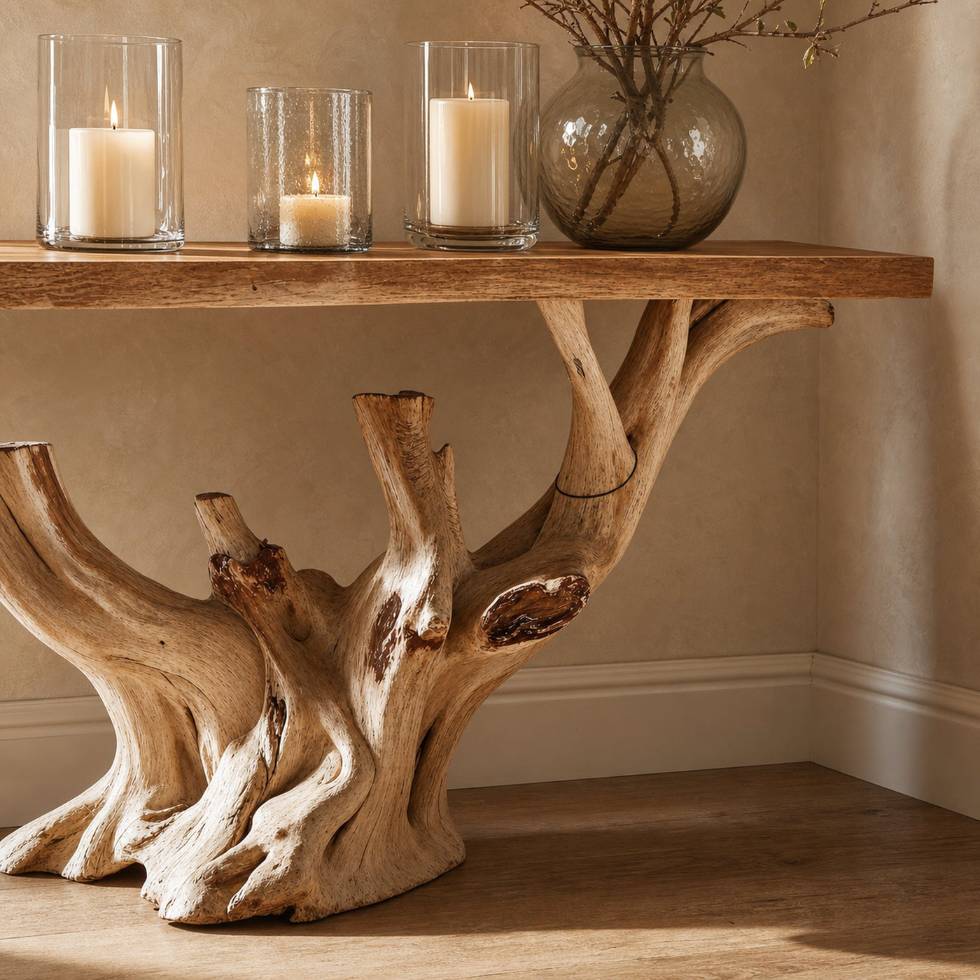 Modern Rustic Console Table Hallway Table - product view 3