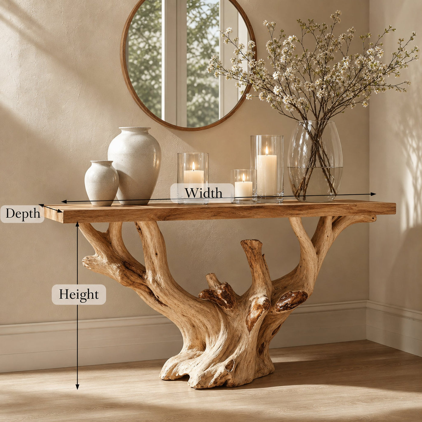 Modern Rustic Console Table Hallway Table - product view 4