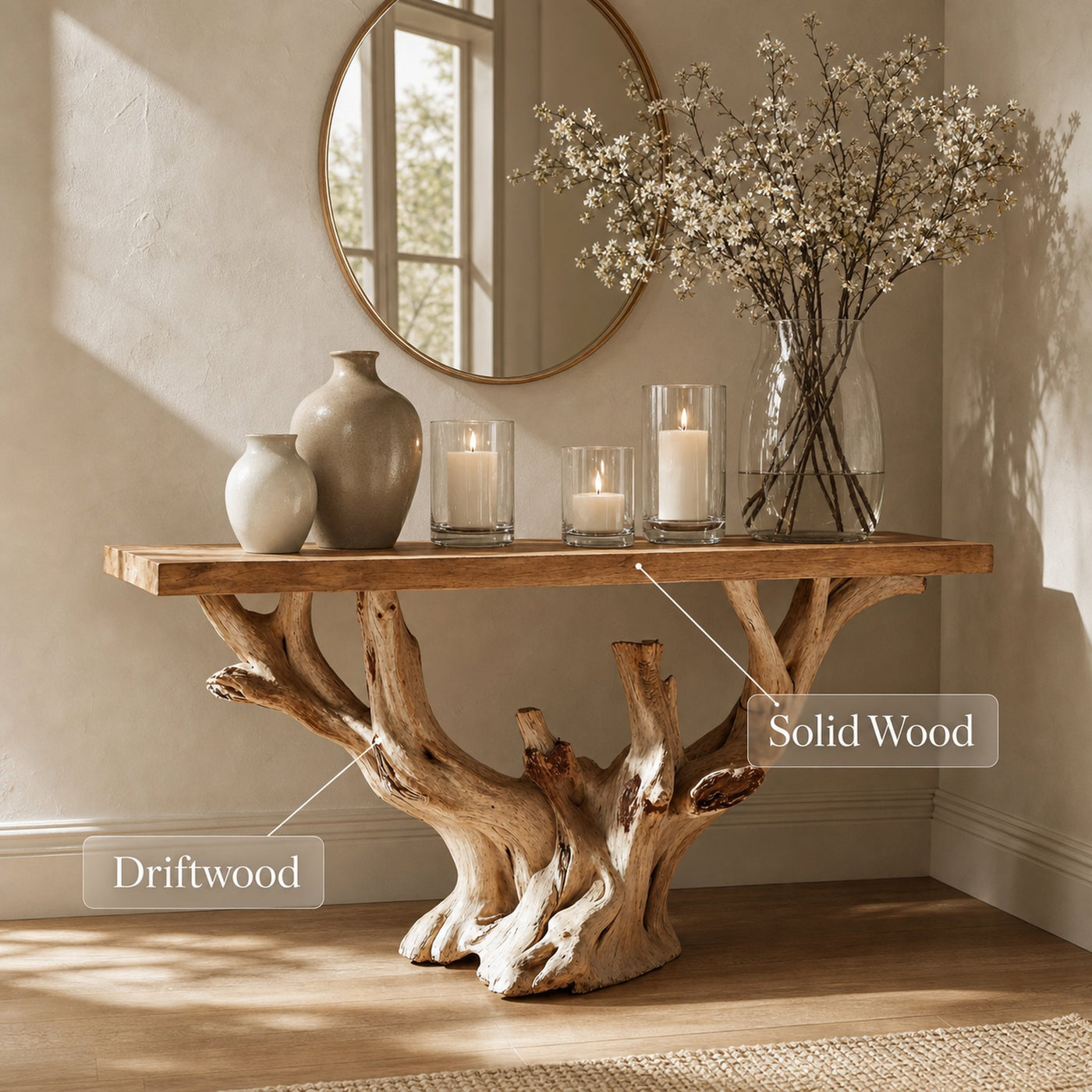 Modern Rustic Console Table Hallway Table - product view 5