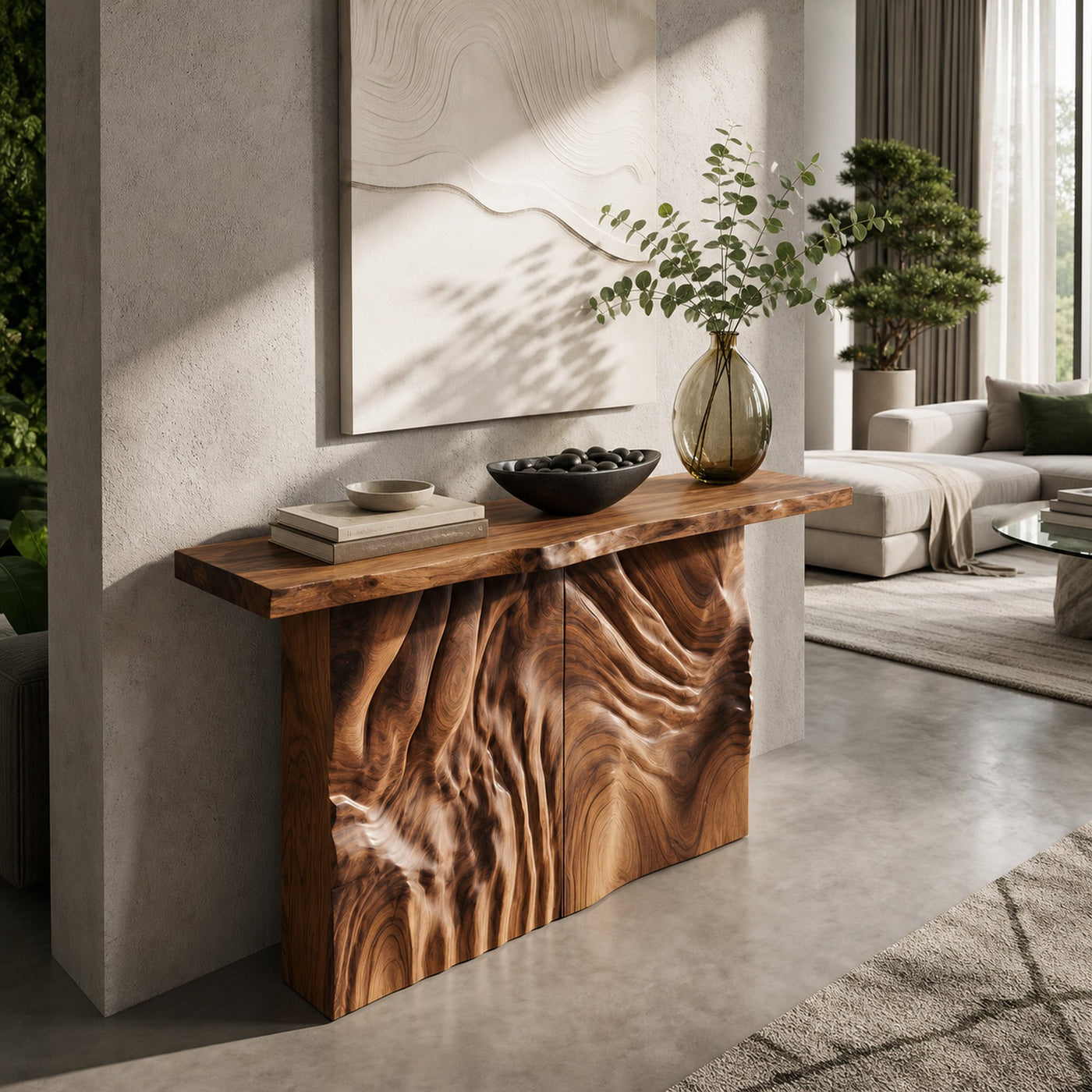 Modern Sculpted Base Display Table For Lounge Interior Space - product view 2