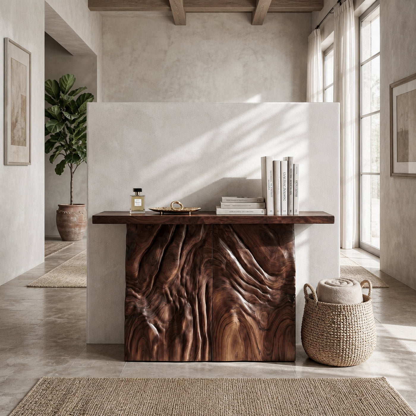 Modern Sculpted Base Display Table For Lounge Interior Space - product view 7