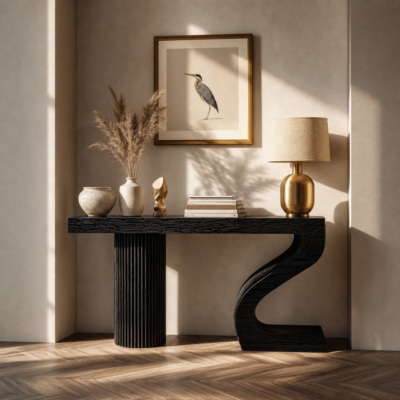 Modern Sculptural Console Table Entryway Living Room - product view 2