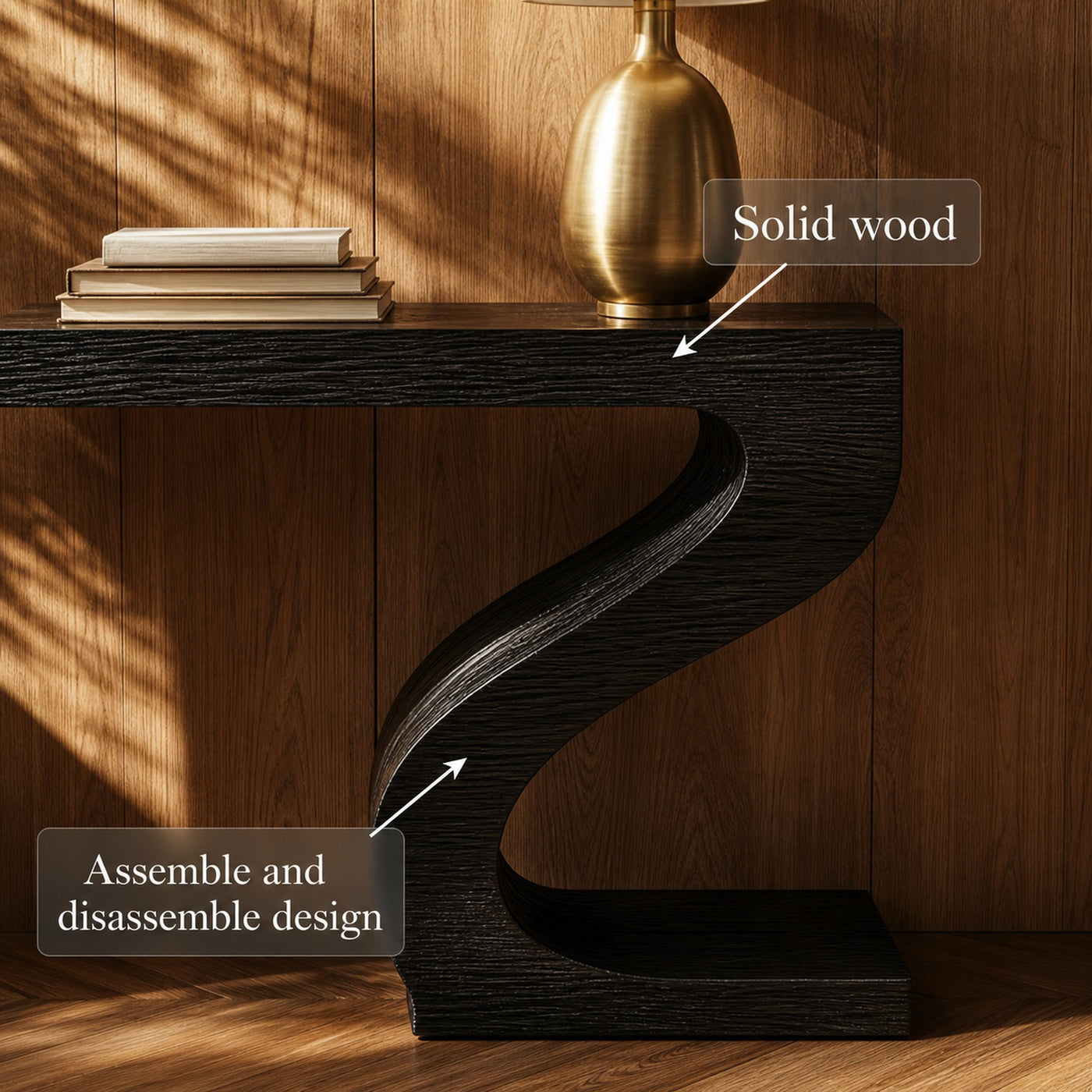 Modern Sculptural Console Table Entryway Living Room - product view 5