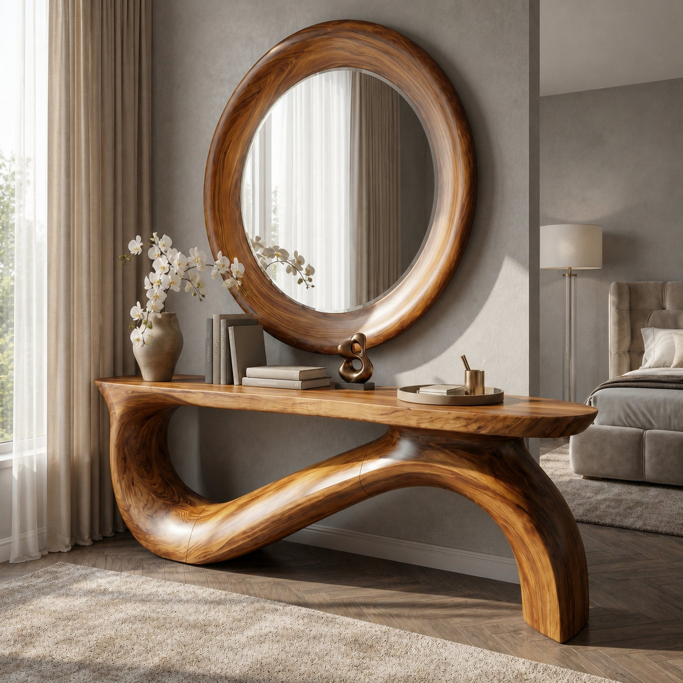Modern Sculptural Console Table For Living Room And Entryway - product view 6