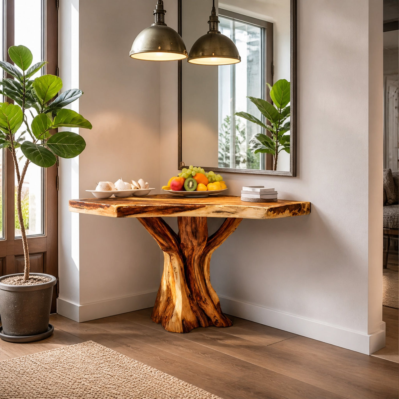 Modern Sculptural Live Edge Console Table For Entryway Furniture - product view 6