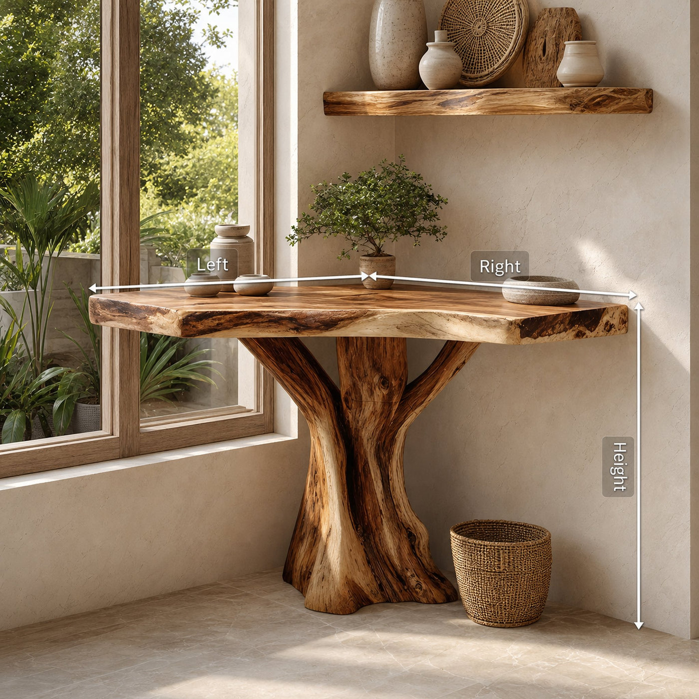 Modern Sculptural Live Edge Console Table For Entryway Furniture - product view 8