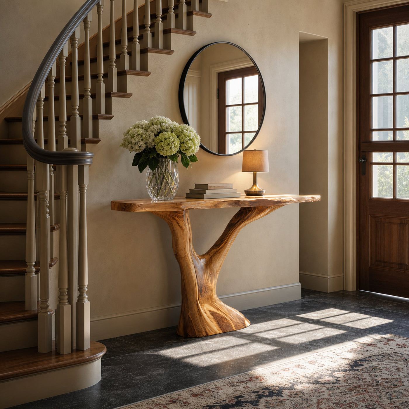 Modern Sculptural Solid Wood Console Table For Entryway Furniture Decor - product view 6