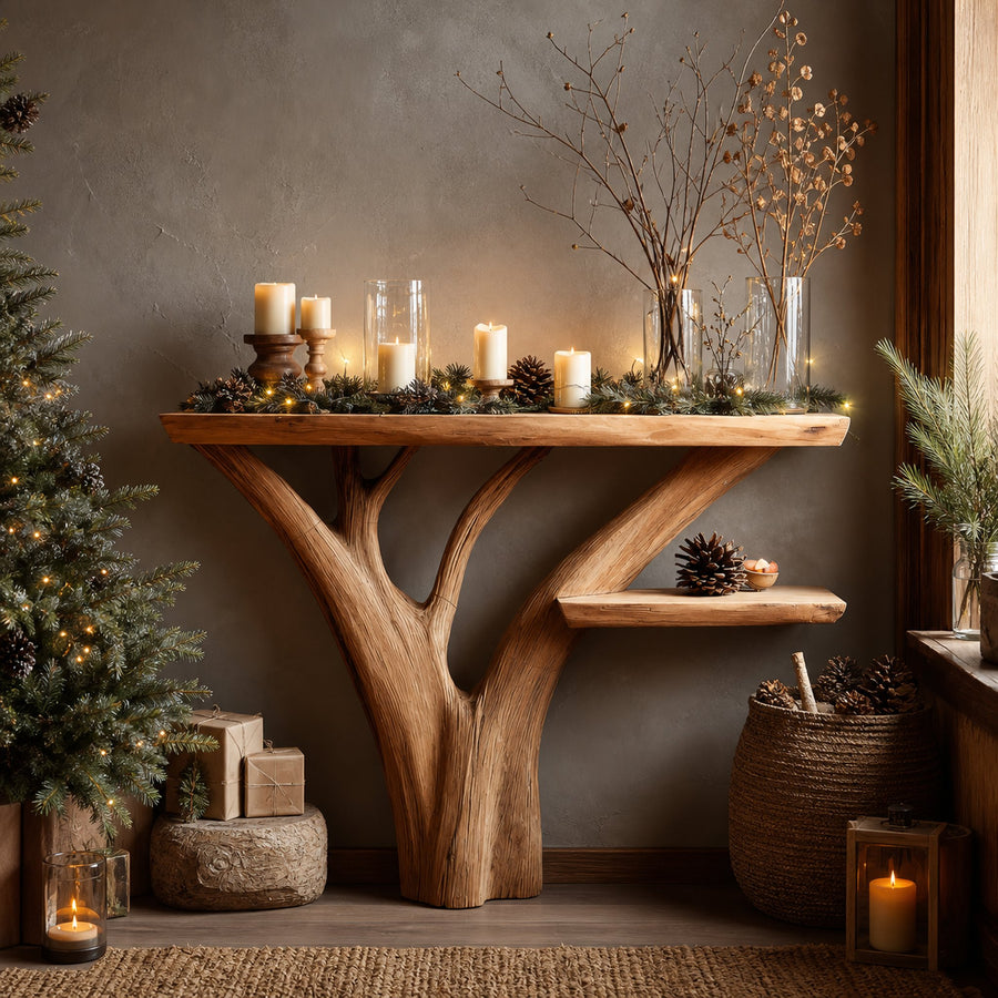 Modern Solid Wood Console Table For Christmas Entryway Decor