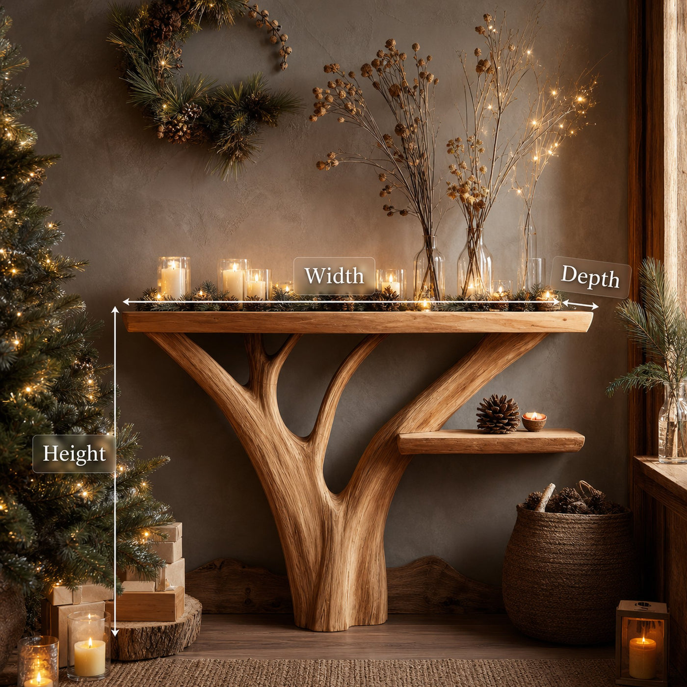 Modern Solid Wood Console Table For Christmas Entryway Decor - product view 6
