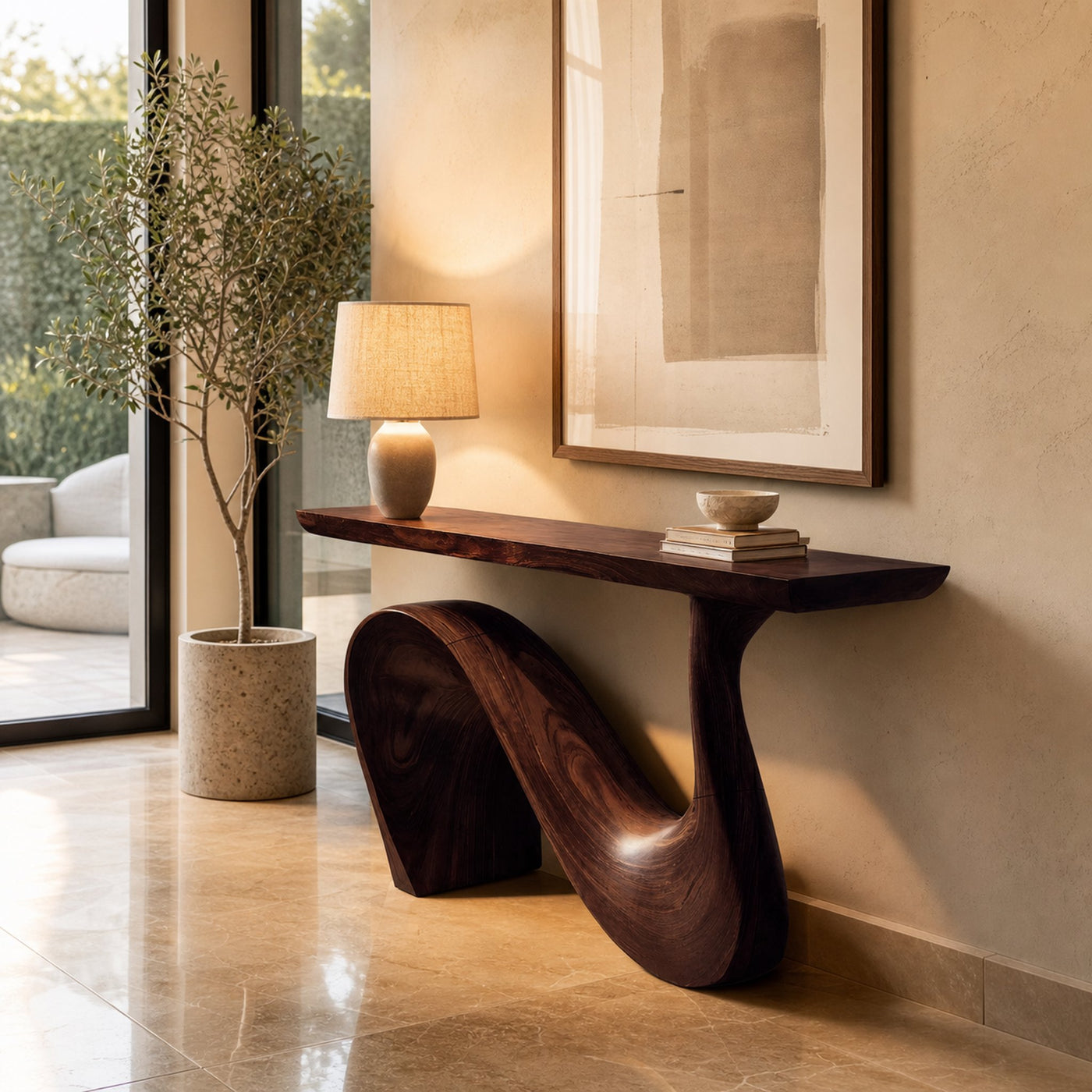 Modern Solid Wood Console Table For Living Room And Entryway Design - product view 7