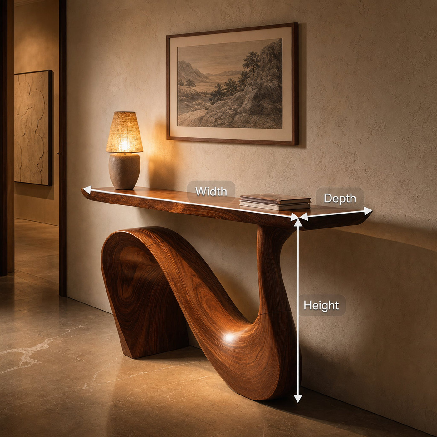 Modern Solid Wood Console Table For Living Room And Entryway Design - product view 8