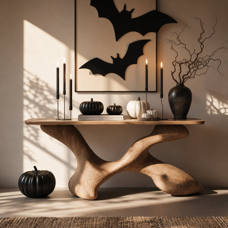 Modern Solid Wood Console Table For Living Room Halloween Furniture Decor