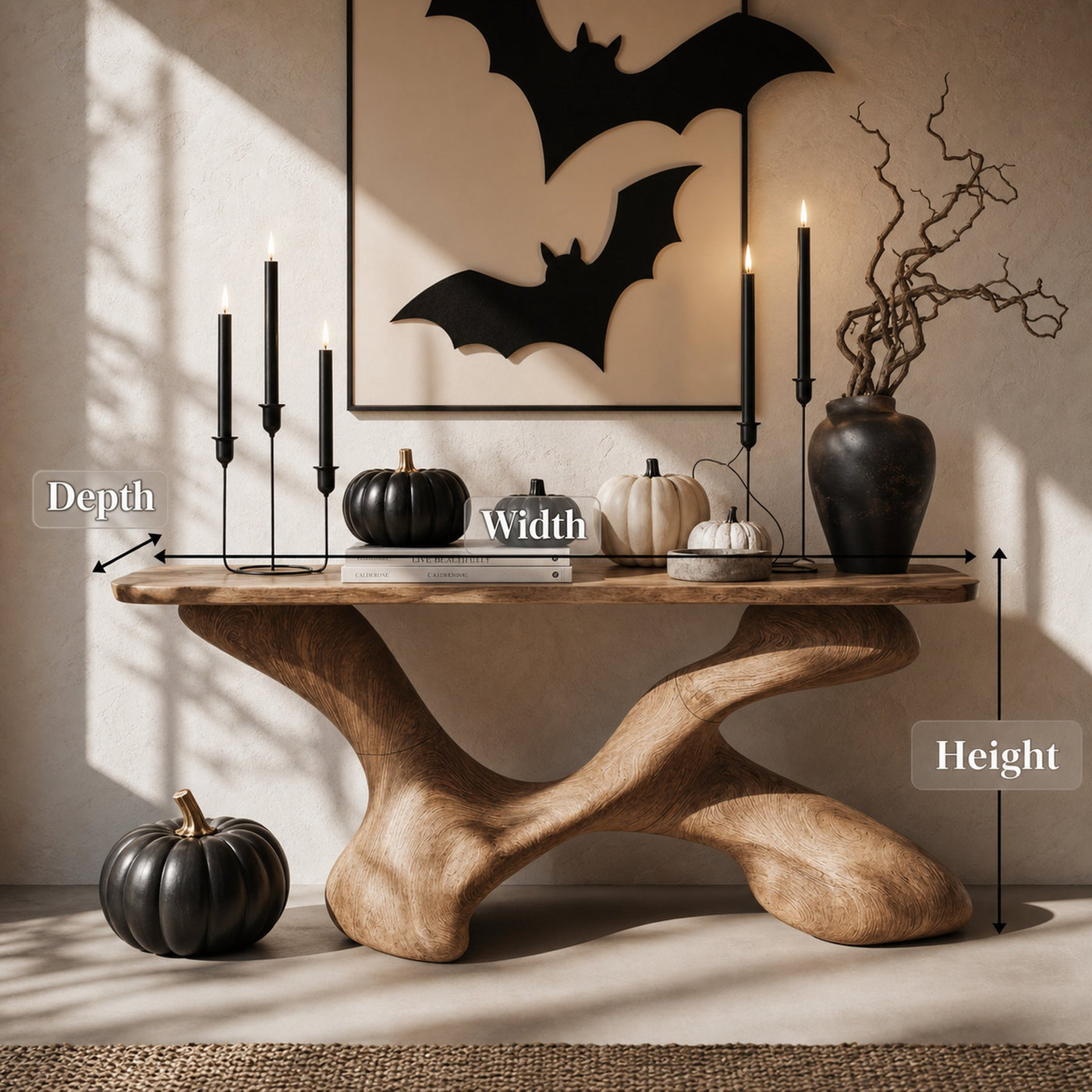 Modern Solid Wood Console Table For Living Room Halloween Furniture Decor - product view 6