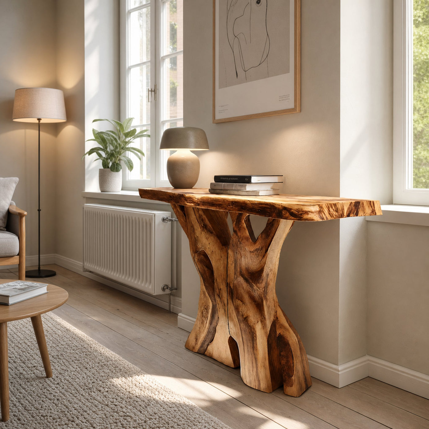 Modern Solid Wood Console Table Live Edge Design For Entryway Decor - product view 6
