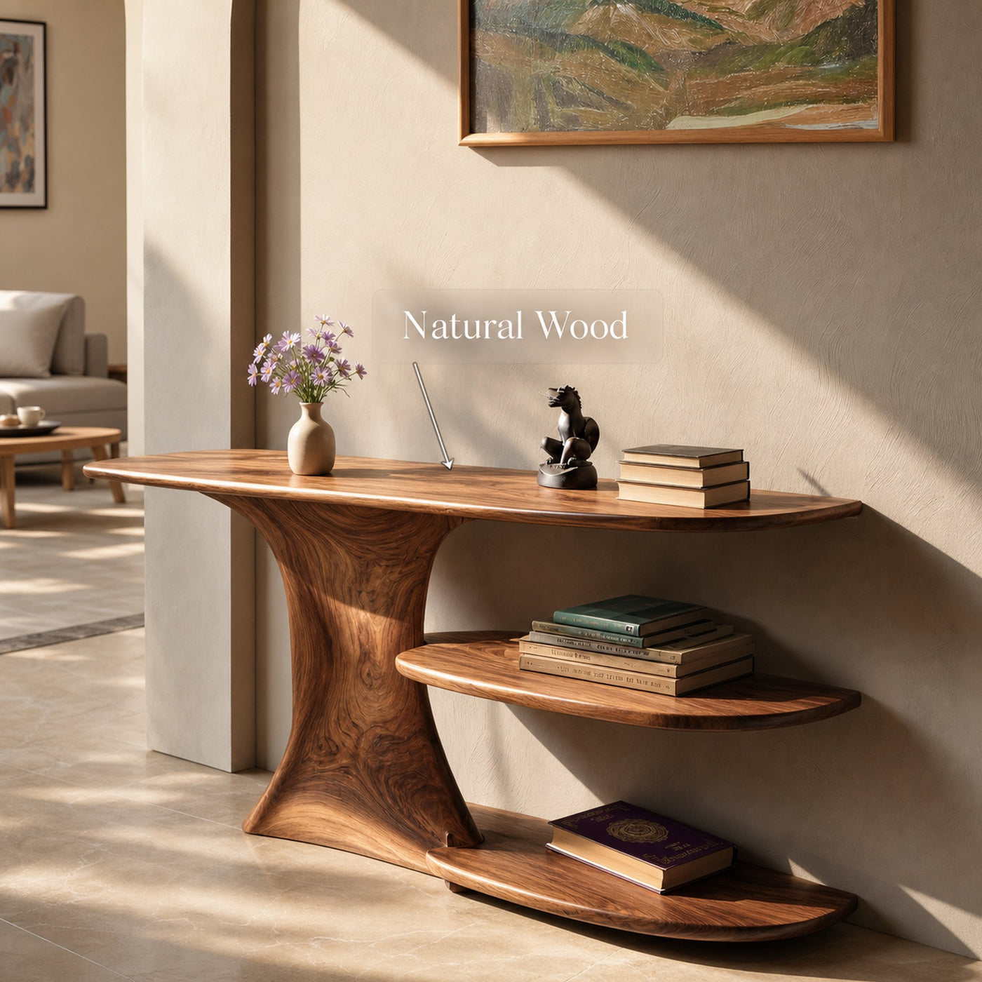Modern Solid Wood Entryway Table For Home Organization - product view 6