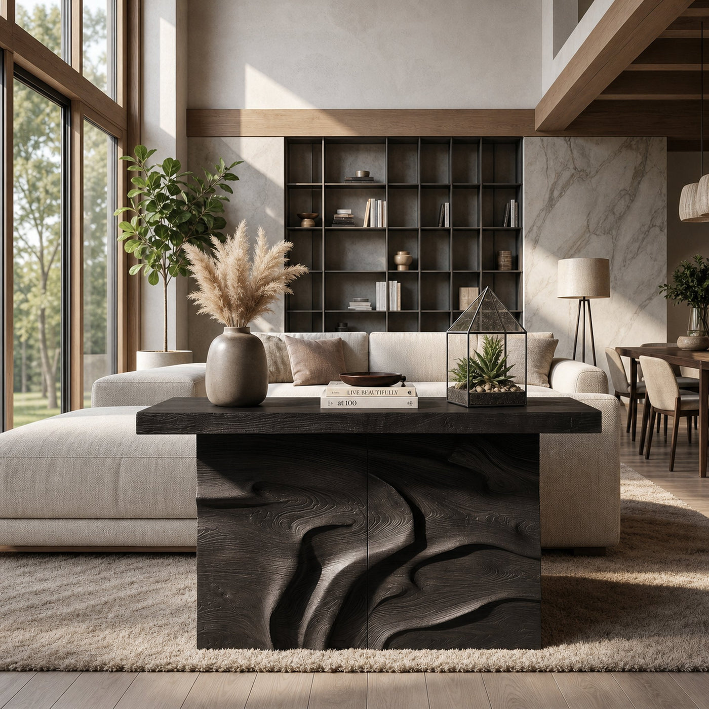 Modern Textured Edge Display Table For Contemporary Living Space - product view 4