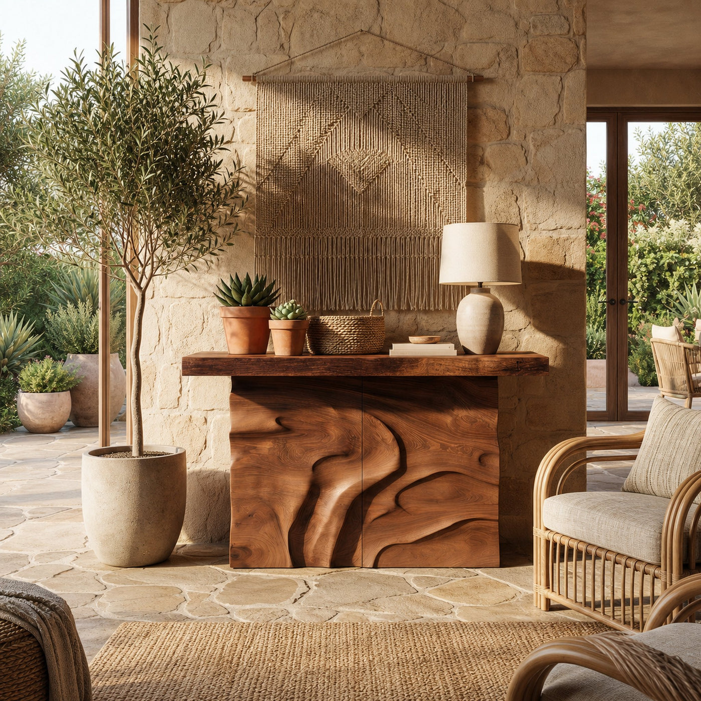 Modern Textured Edge Display Table For Contemporary Living Space - product view 6