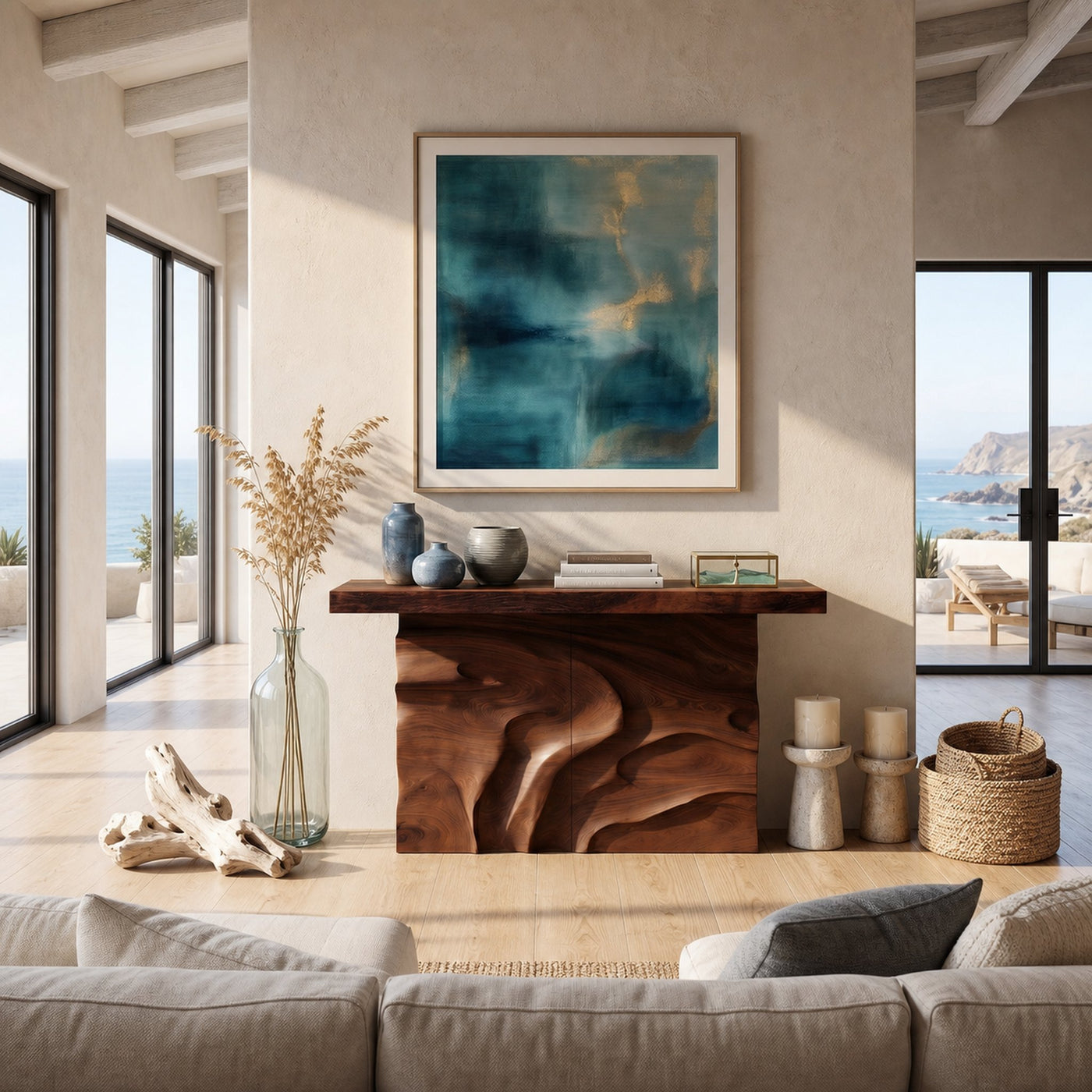 Modern Textured Edge Display Table For Contemporary Living Space - product view 7
