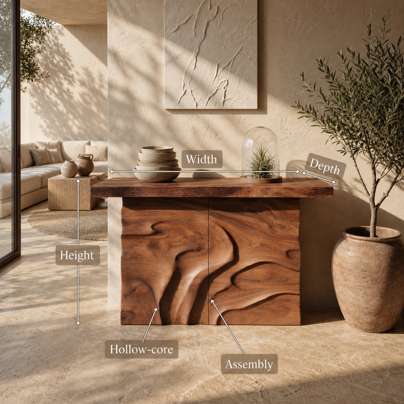 Modern Textured Edge Display Table For Contemporary Living Space - product view 8