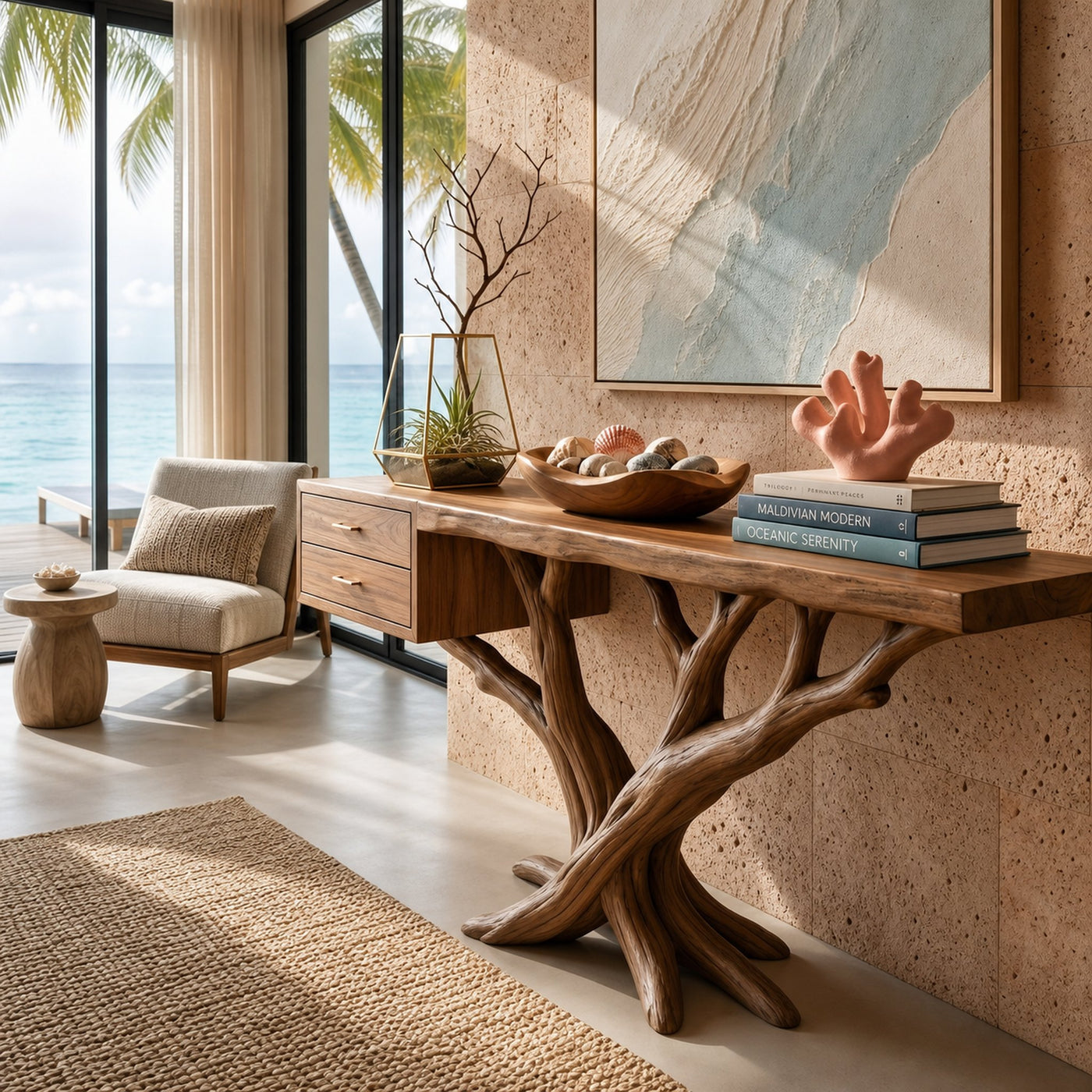 Modern Tree Root Console Table Luxury Entryway - product view 6