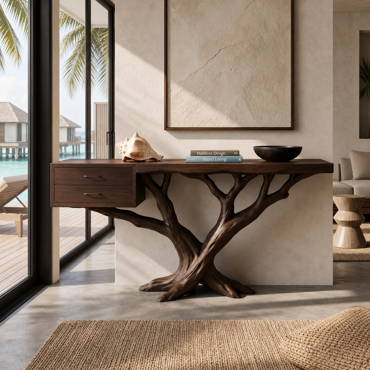 Modern Tree Root Console Table Luxury Entryway - product view 7