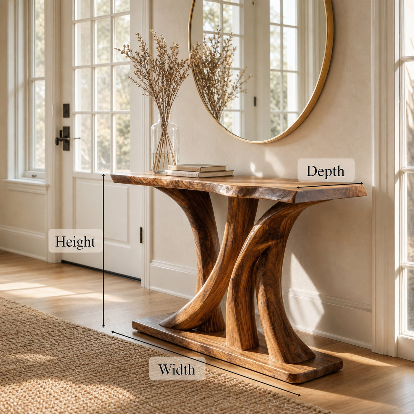 Modern Twin Pedestal Console Table Entryway Hallway Living Room - product view 6