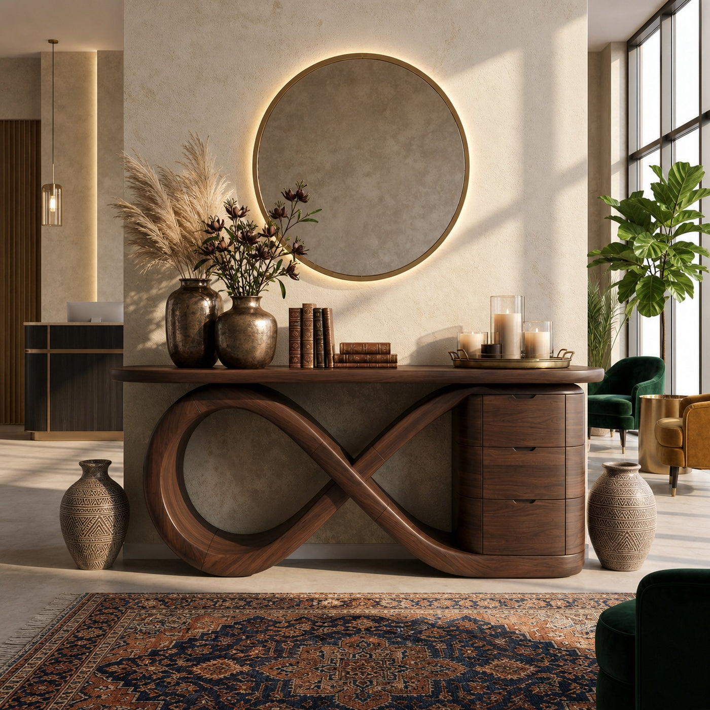 Modern Wave Base Console Table Luxury Bedroom - product view 7